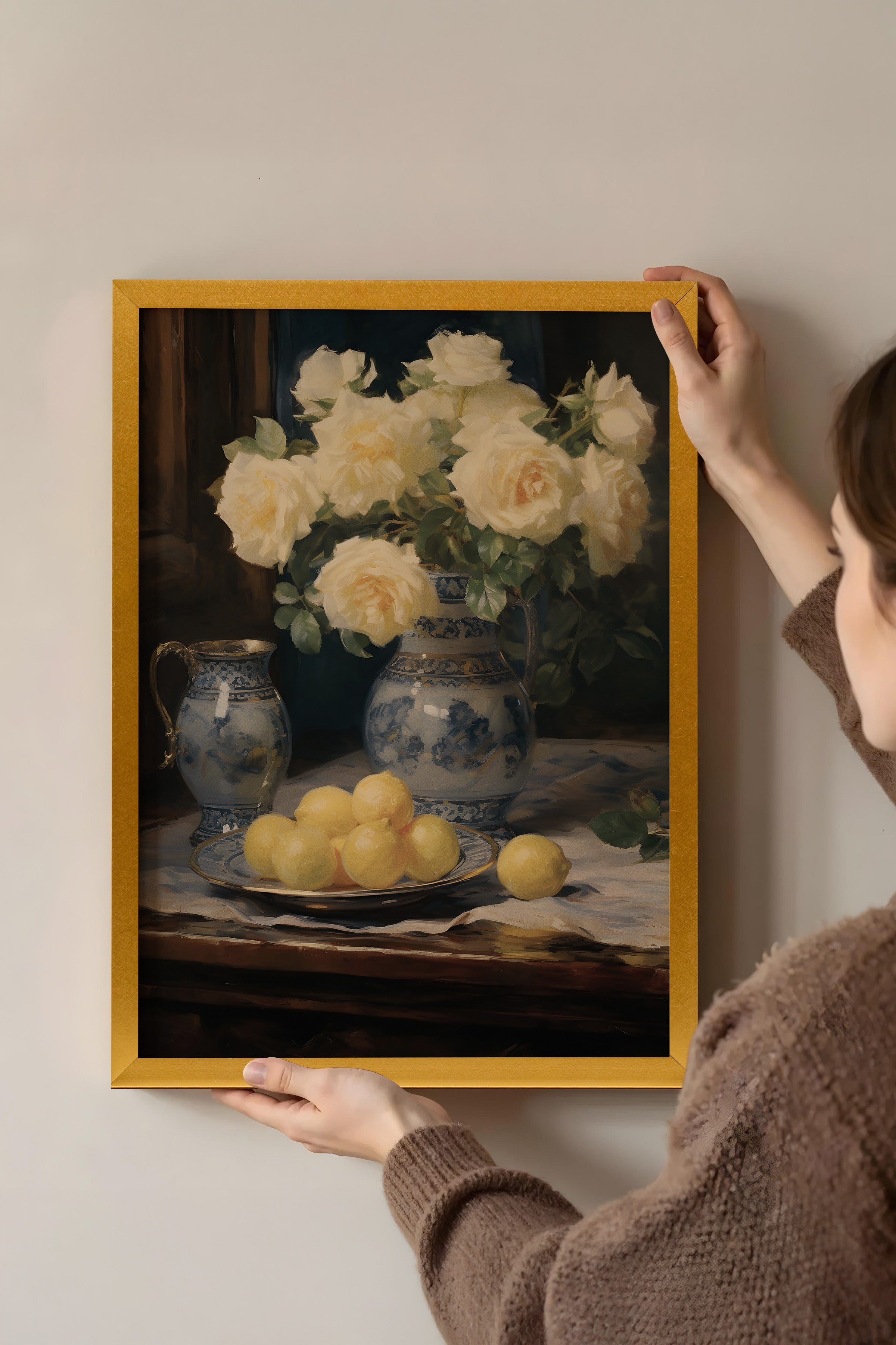 Vintage Tablo, Gold Çerçeveli Poster, Vintage Duvar Dekoru