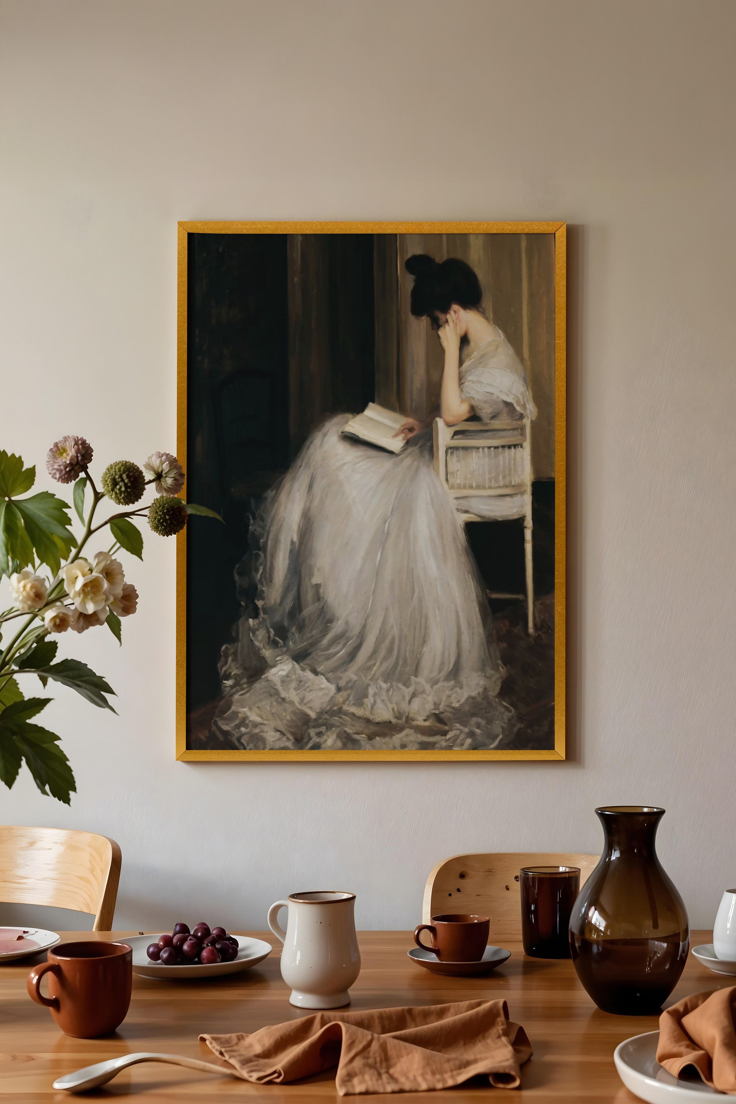 Vintage Tablo, Gold Çerçeveli Poster, Vintage Duvar Dekoru