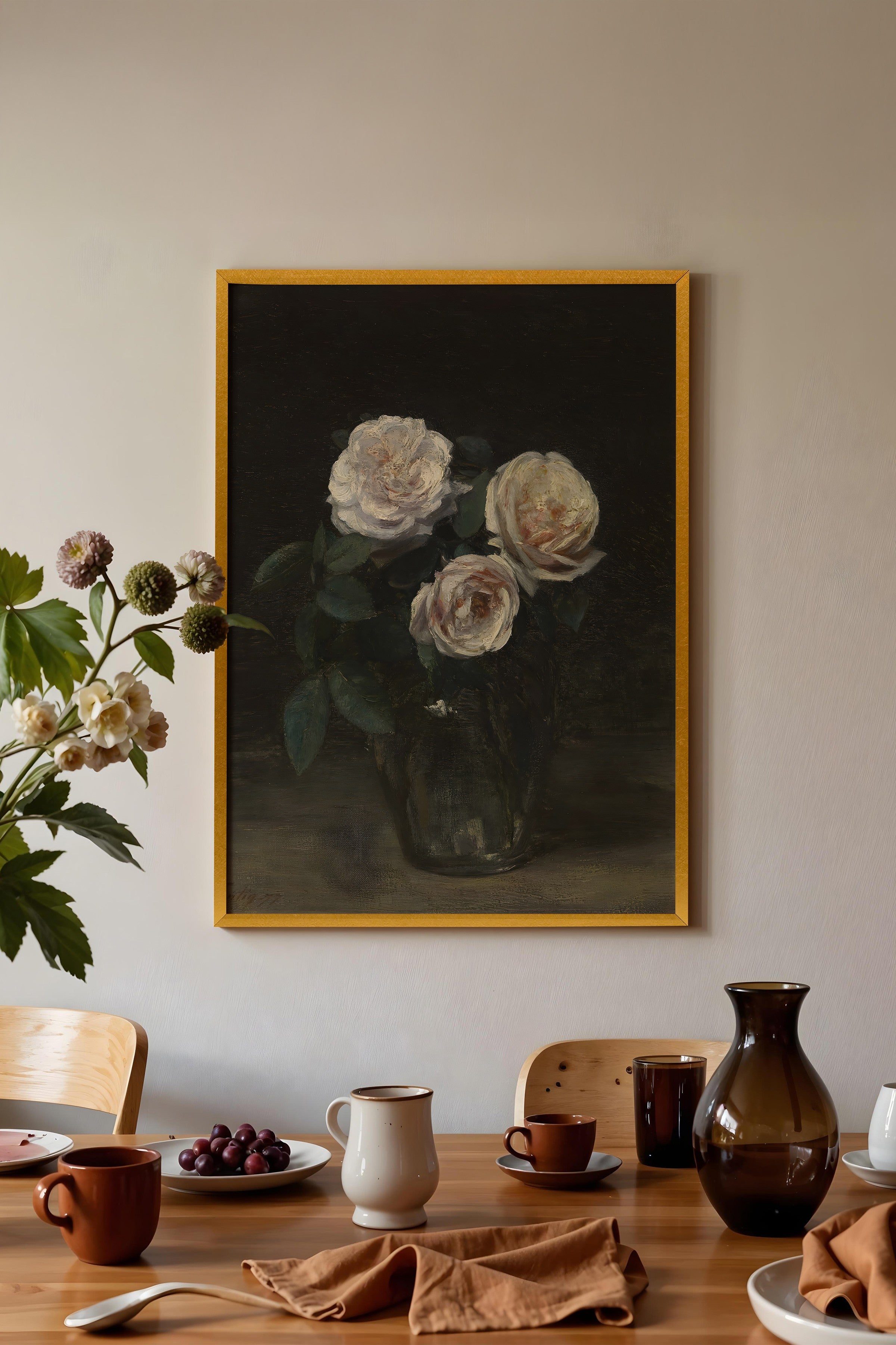 Vintage Tablo, Gold Çerçeveli Poster, Vintage Duvar Dekoru