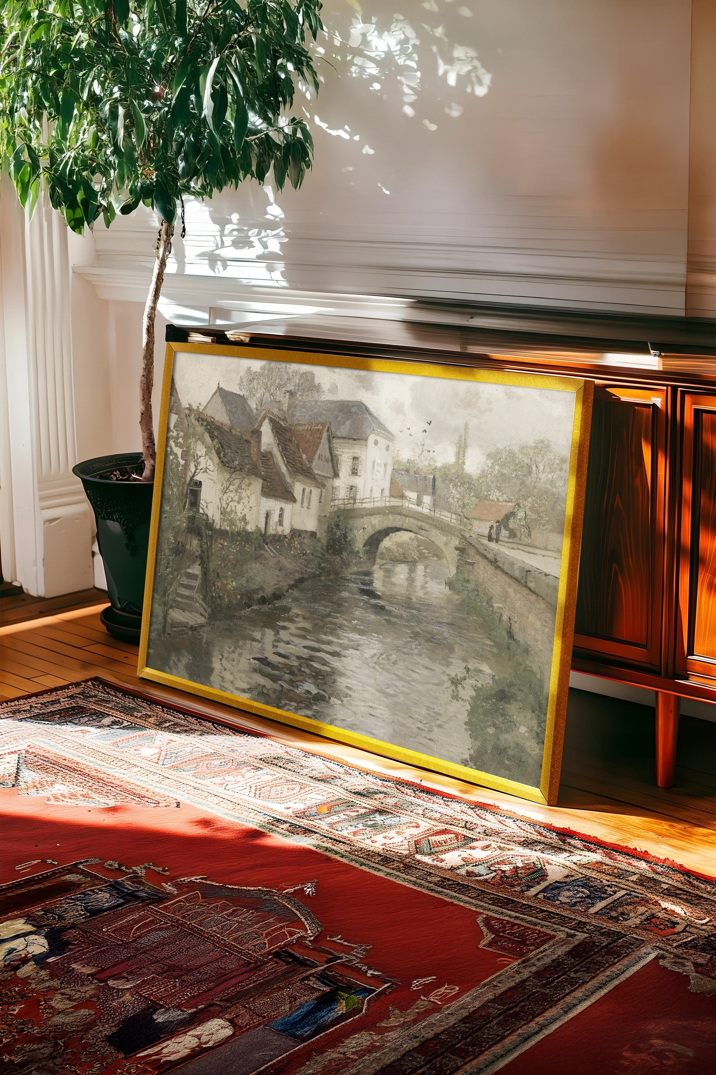 Vintage Tablo, Gold Çerçeveli Poster, Vintage Duvar Dekoru