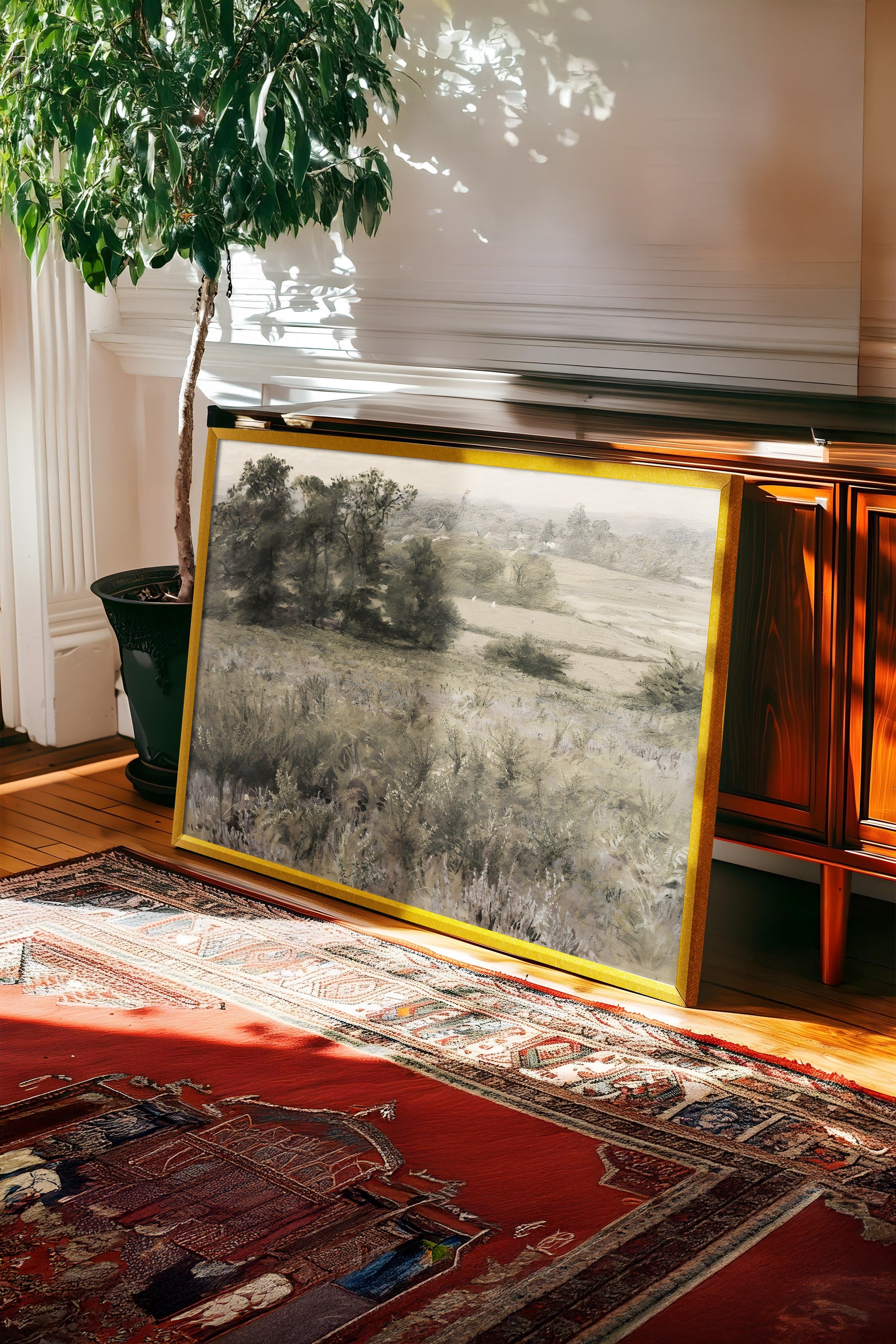Vintage Tablo, Gold Çerçeveli Poster, Vintage Duvar Dekoru