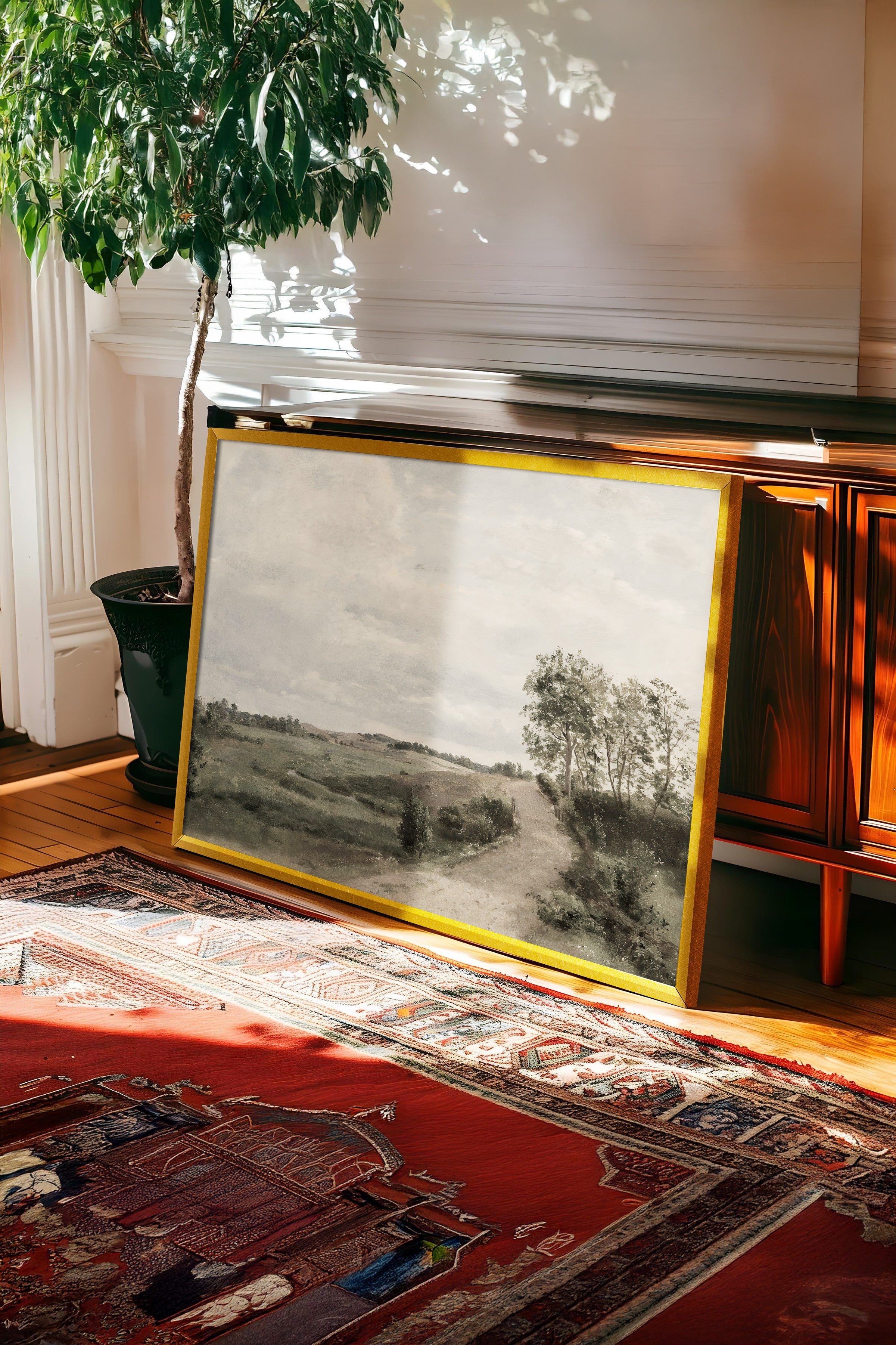 Vintage Tablo, Gold Çerçeveli Poster, Vintage Duvar Dekoru