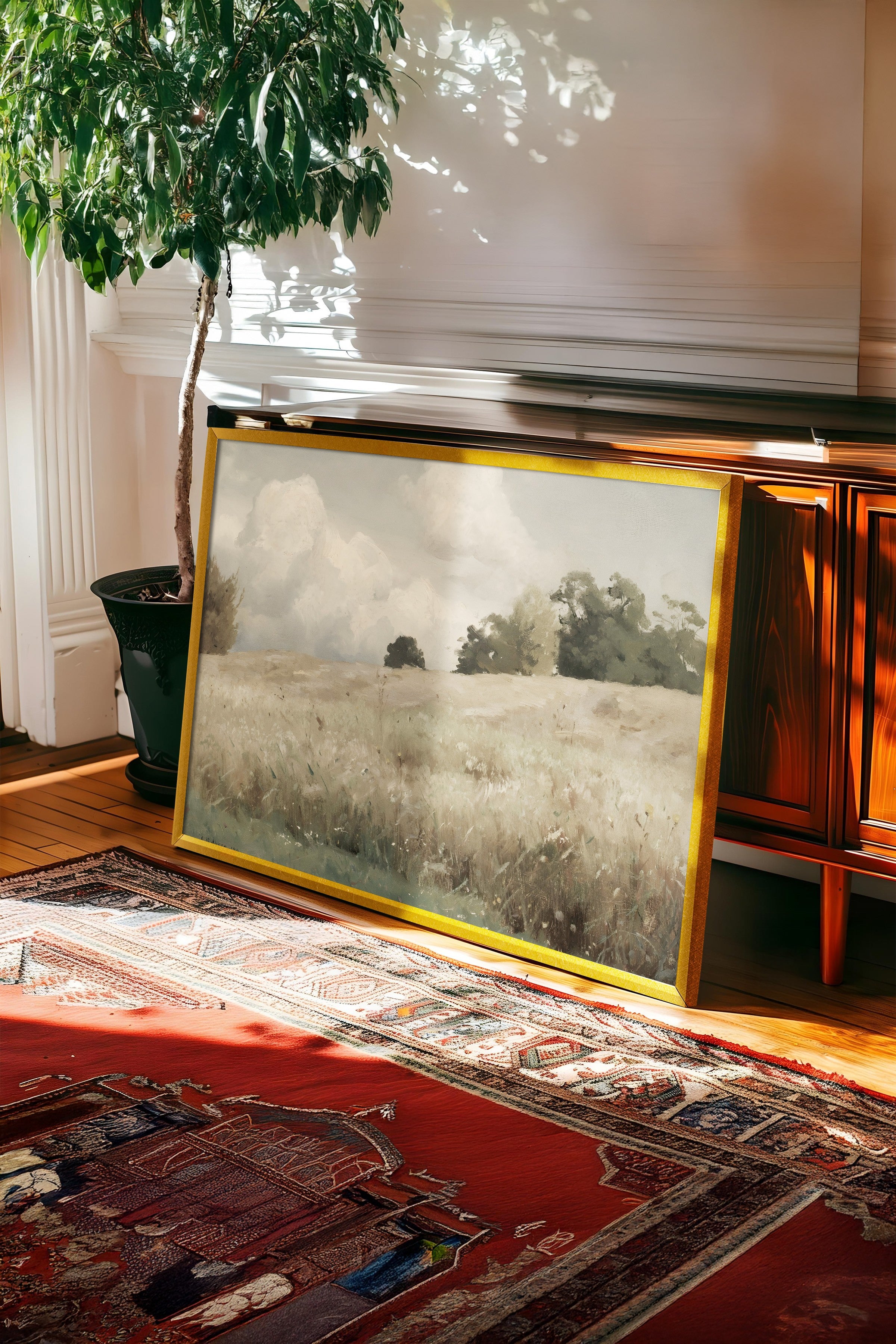 Vintage Tablo, Gold Çerçeveli Poster, Vintage Duvar Dekoru