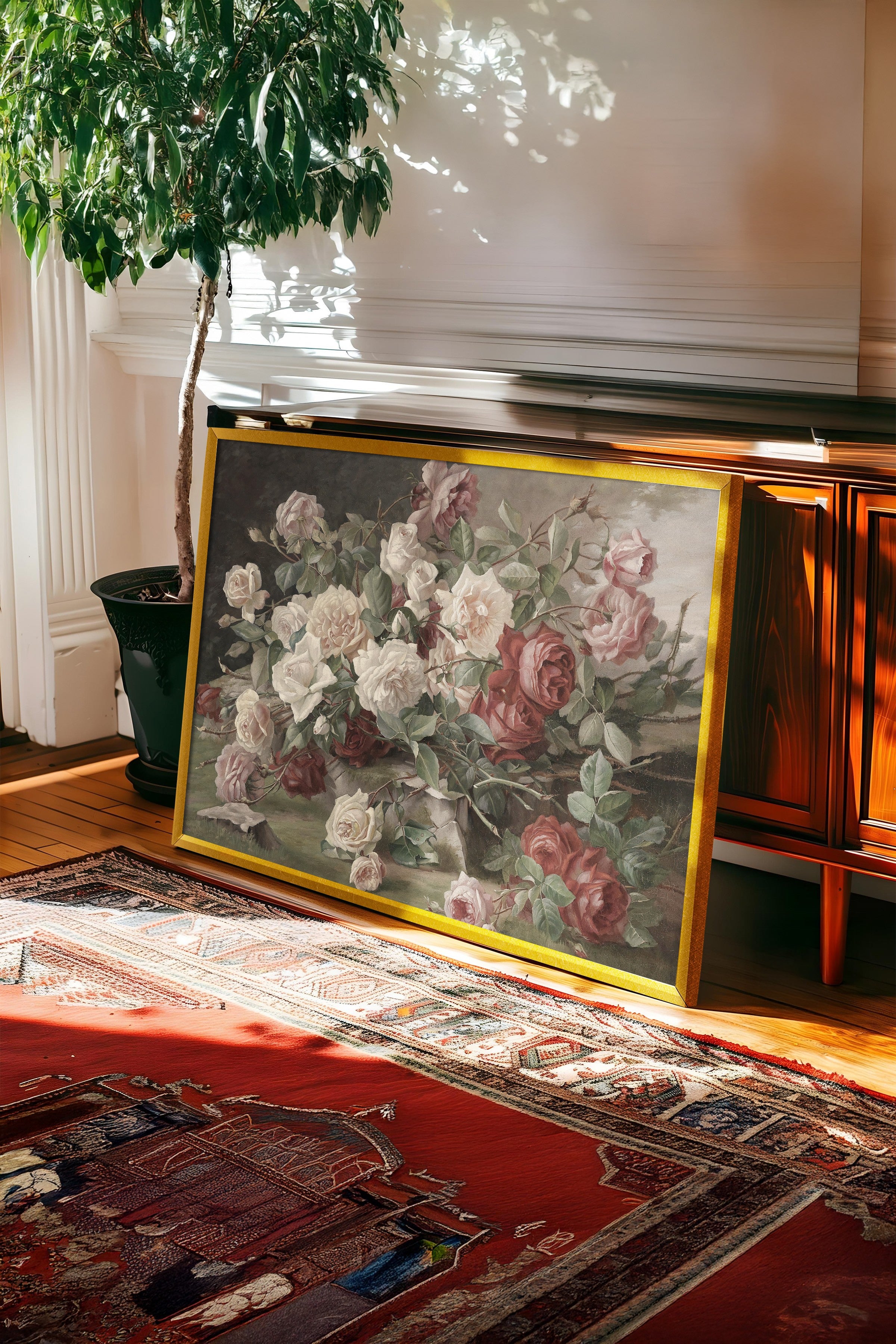 Vintage Tablo, Gold Çerçeveli Poster, Vintage Duvar Dekoru
