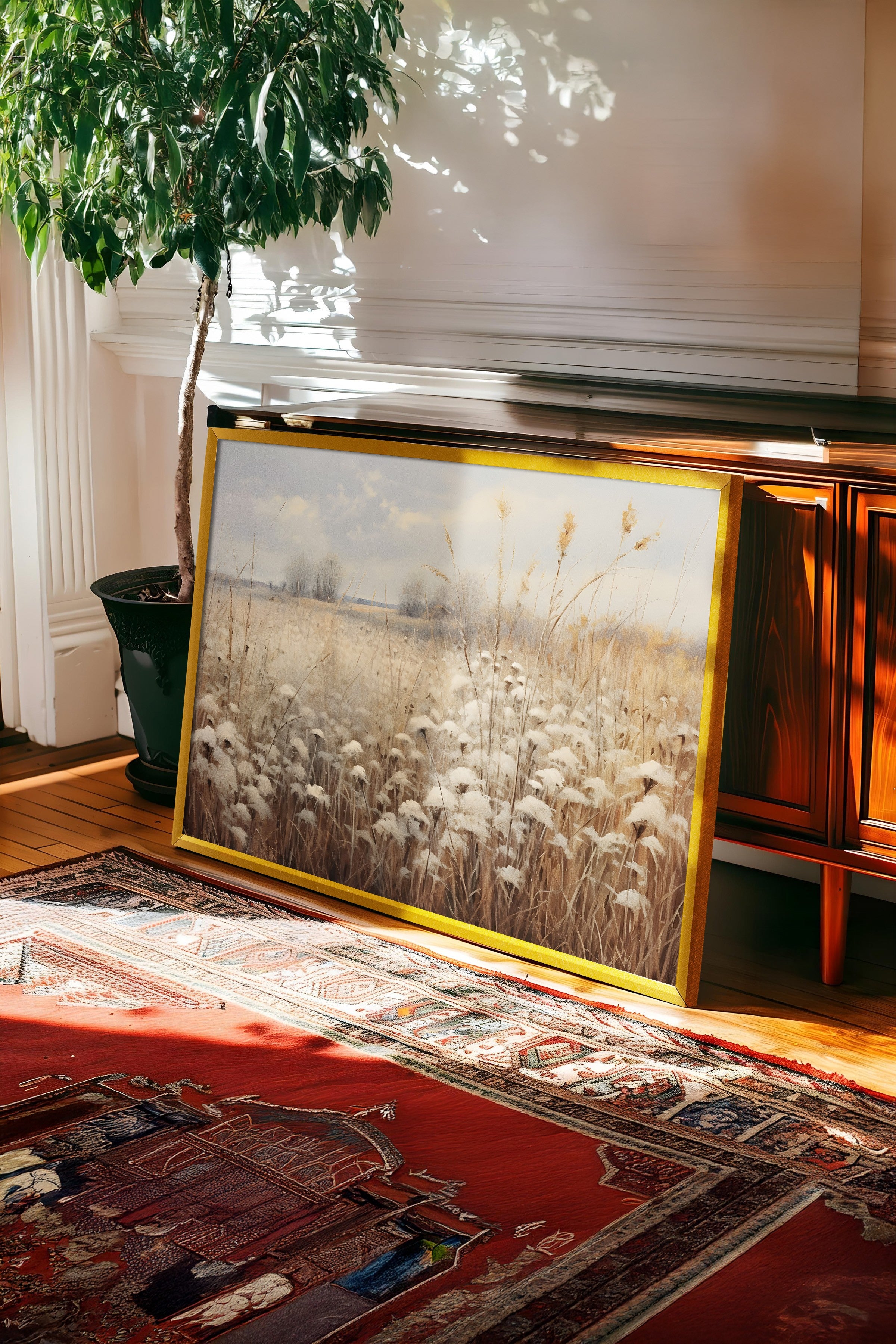 Vintage Tablo, Gold Çerçeveli Poster, Vintage Duvar Dekoru