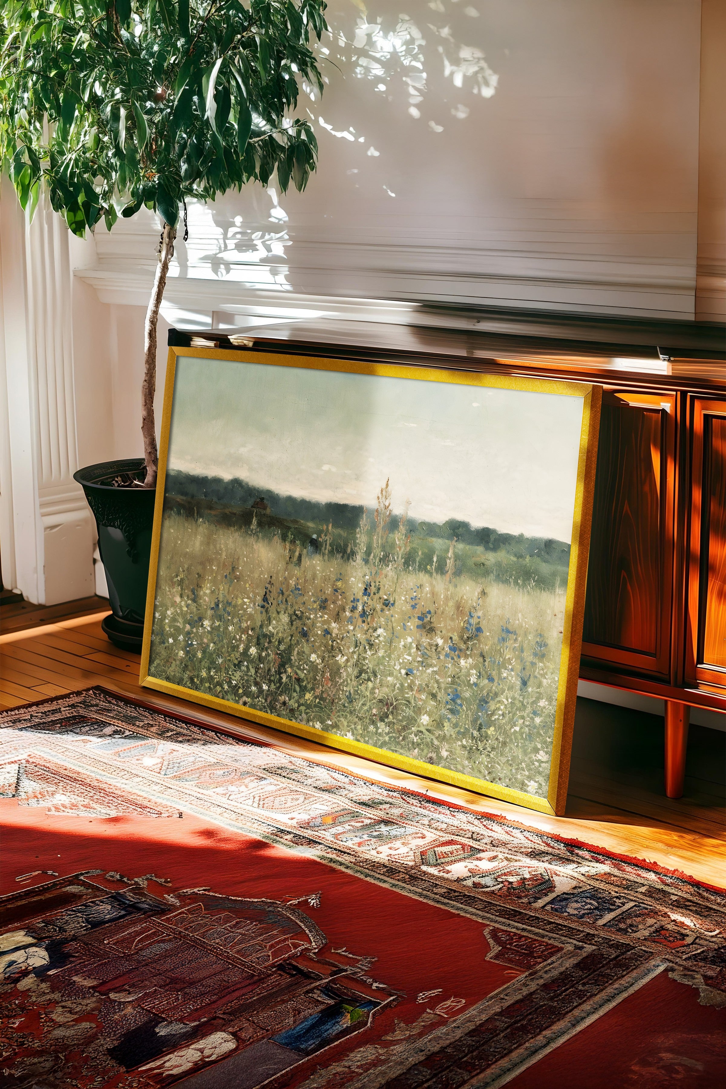 Vintage Tablo, Gold Çerçeveli Poster, Vintage Duvar Dekoru