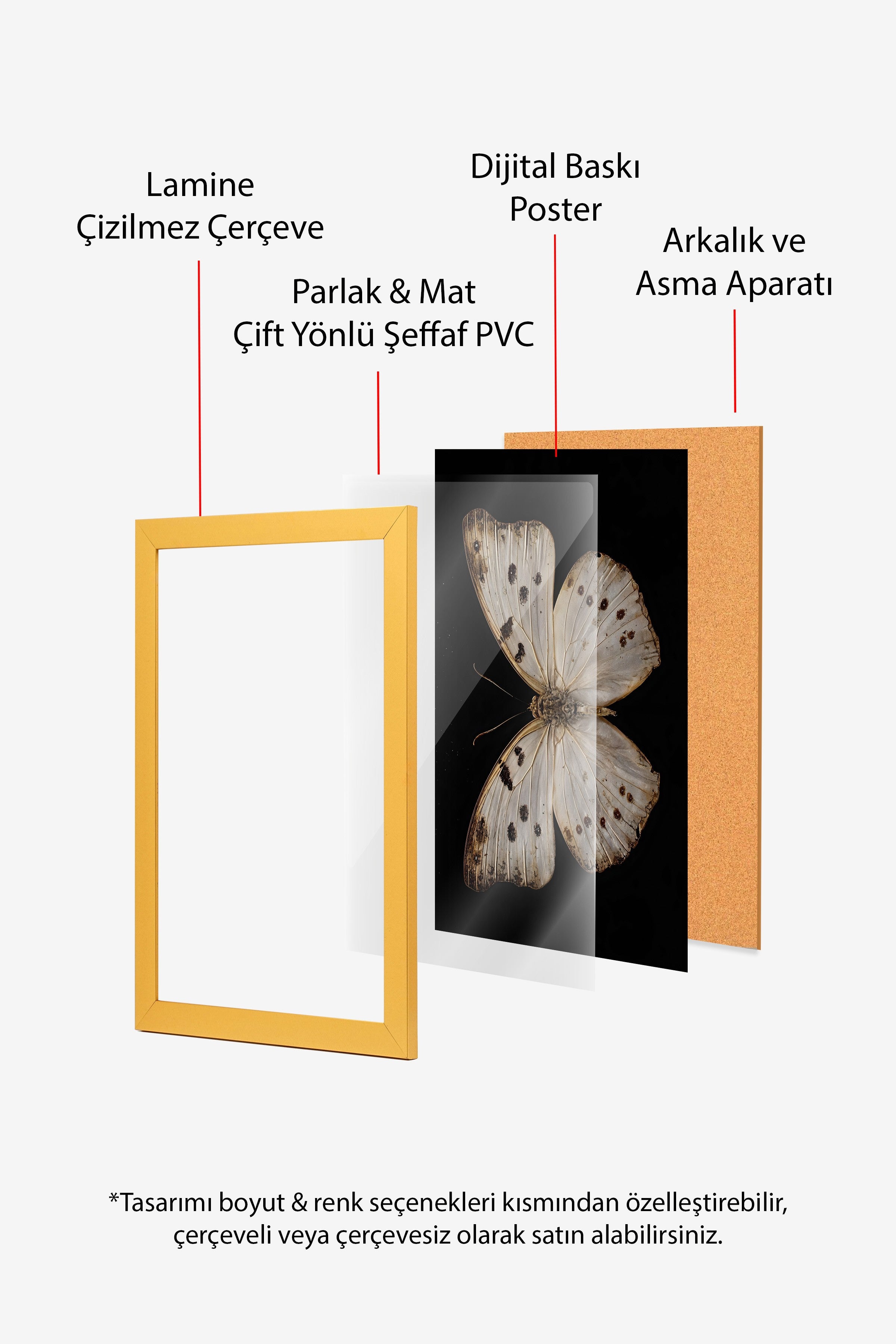 Vintage Tablo, Gold Çerçeveli Poster, Vintage Duvar Dekoru