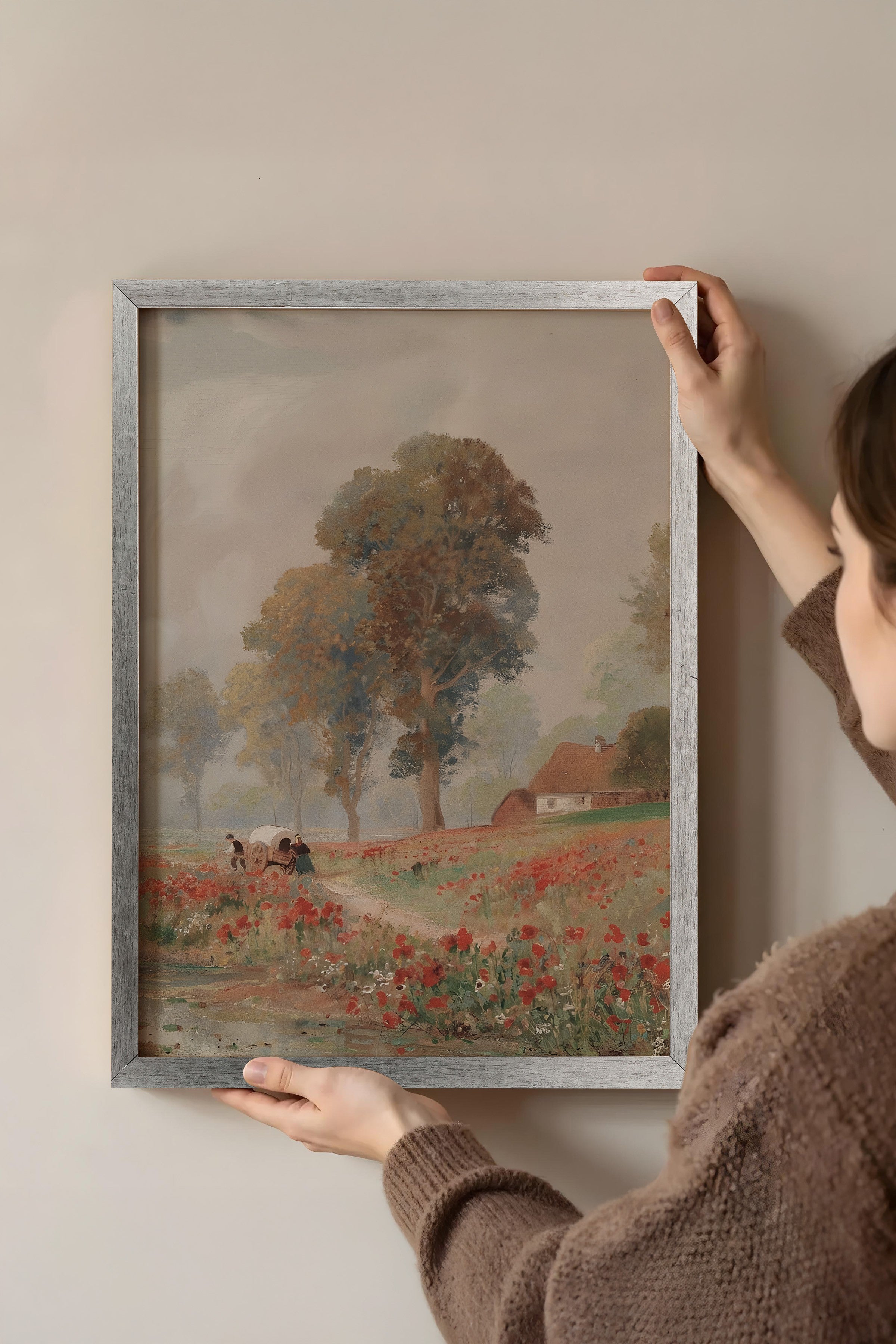 Vintage Tablo, Gümüş Çerçeveli Poster, Vintage Duvar Dekoru