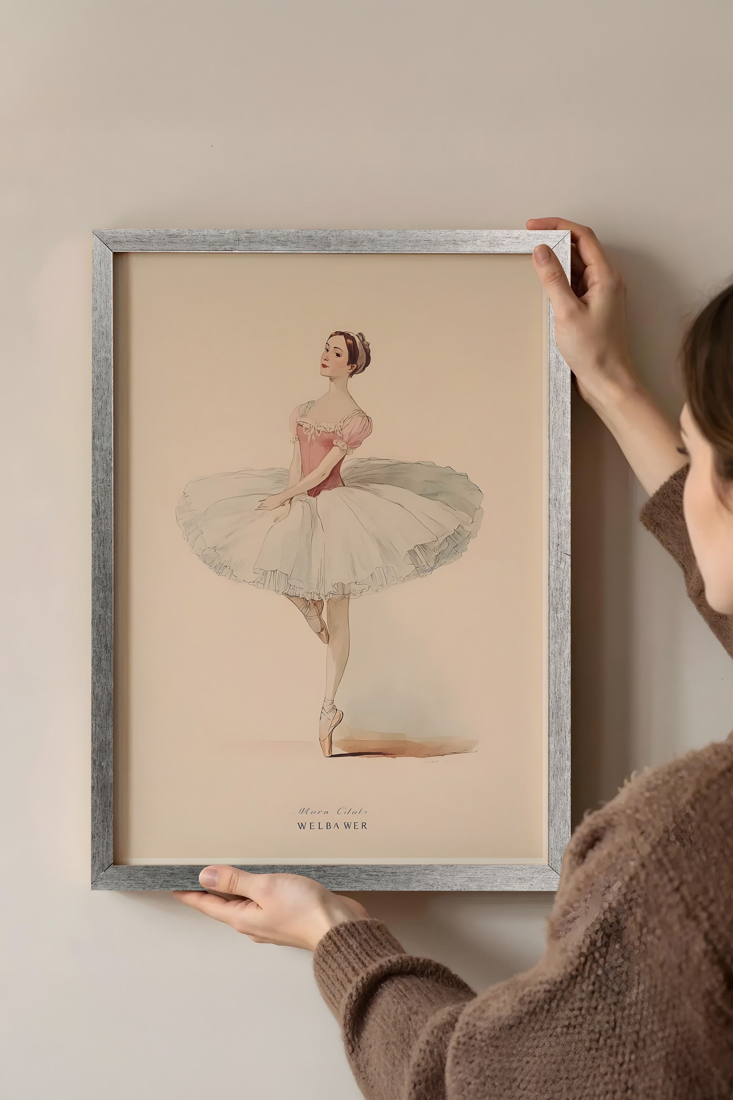 Vintage Tablo, Gümüş Çerçeveli Poster, Vintage Duvar Dekoru