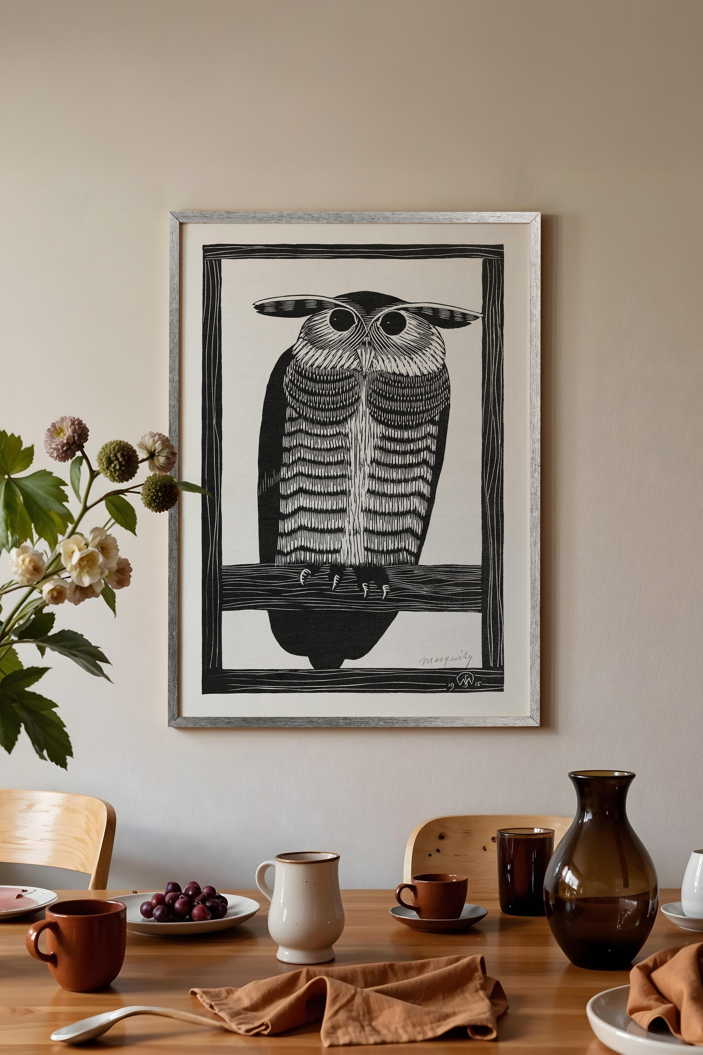 Vintage Tablo, Gümüş Çerçeveli Poster, Vintage Duvar Dekoru