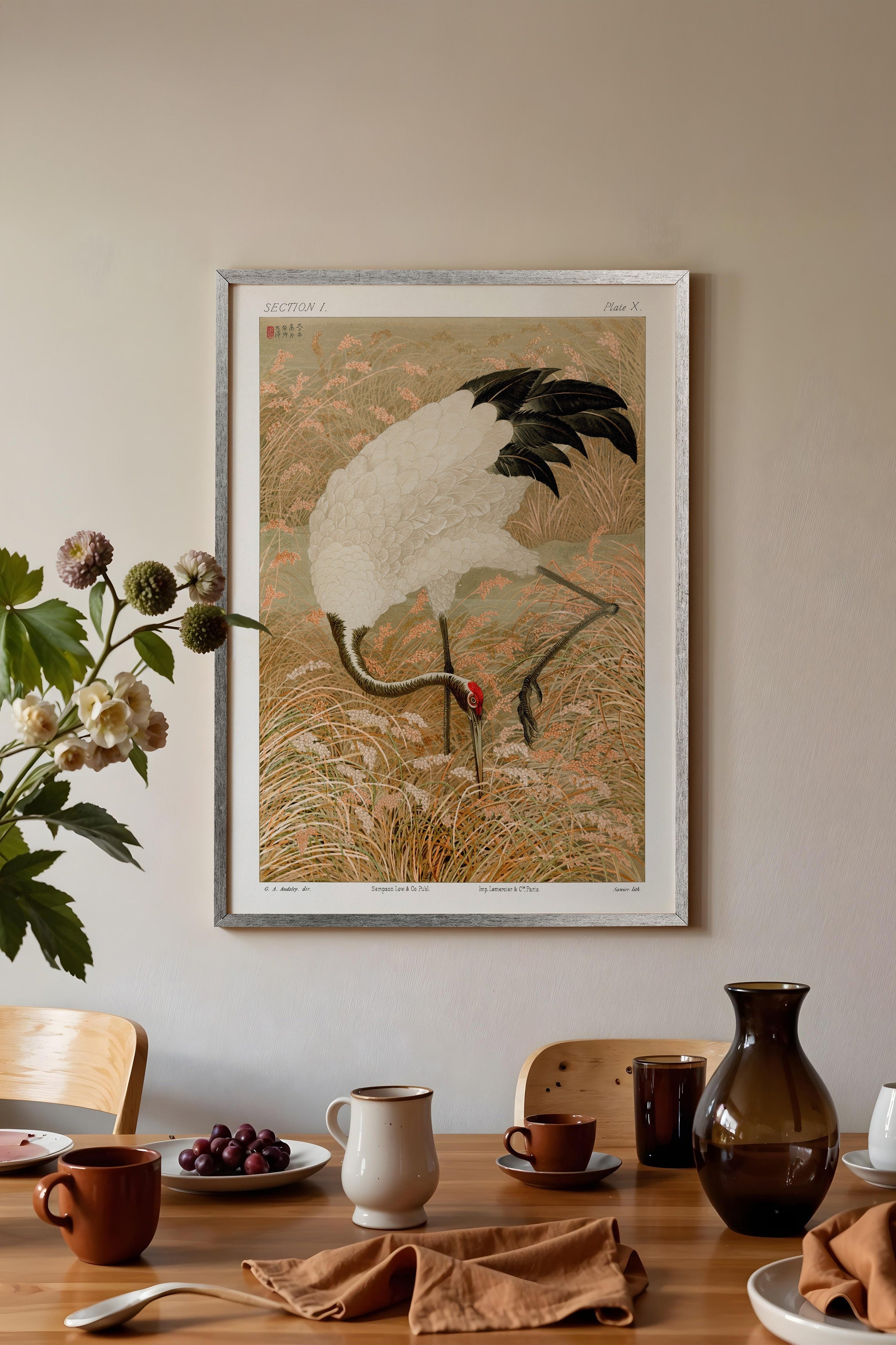 Vintage Tablo, Gümüş Çerçeveli Poster, Vintage Duvar Dekoru