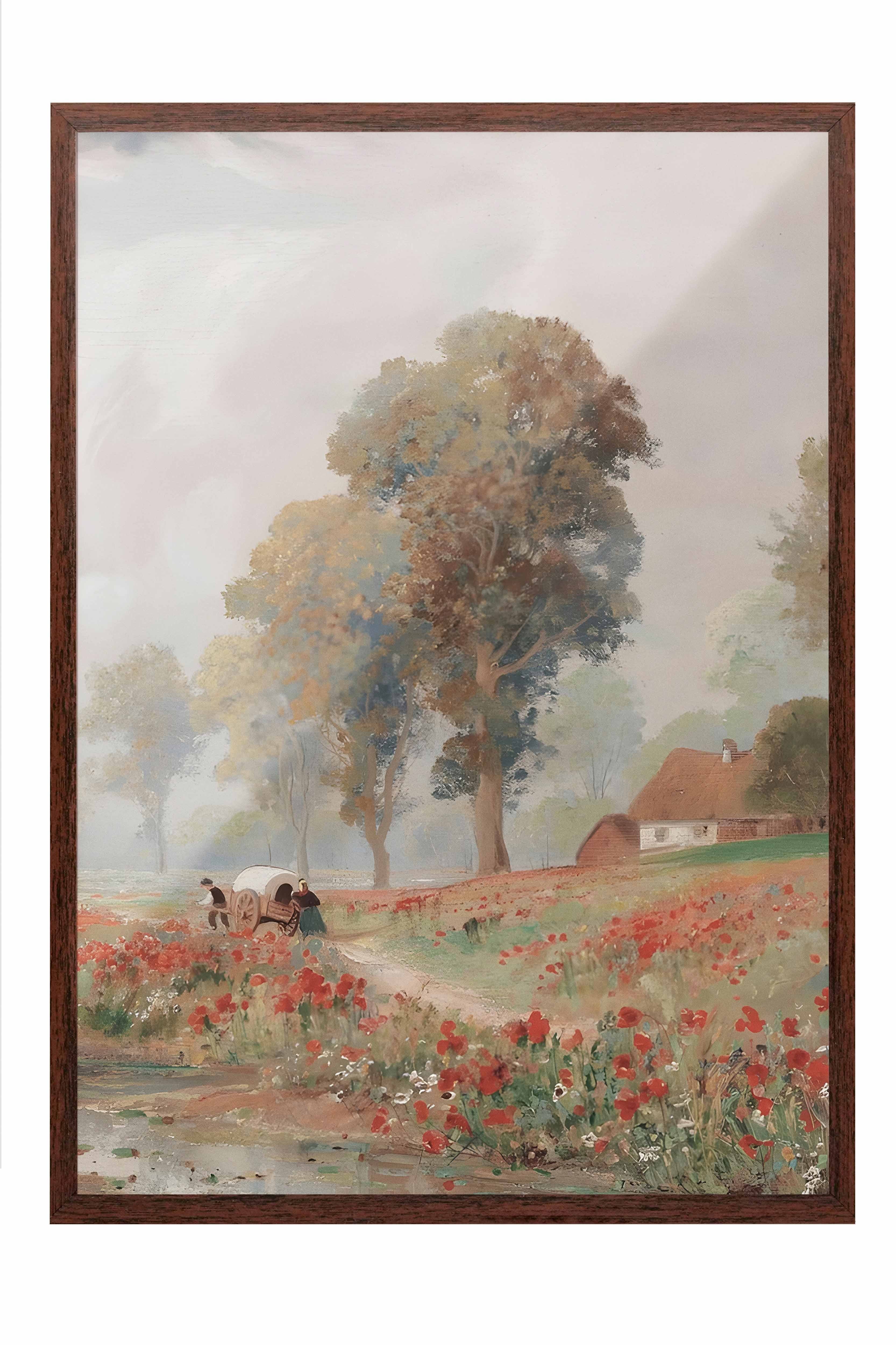 Vintage Tablo, Kahverengi Çerçeveli Poster, Vintage Duvar Dekoru