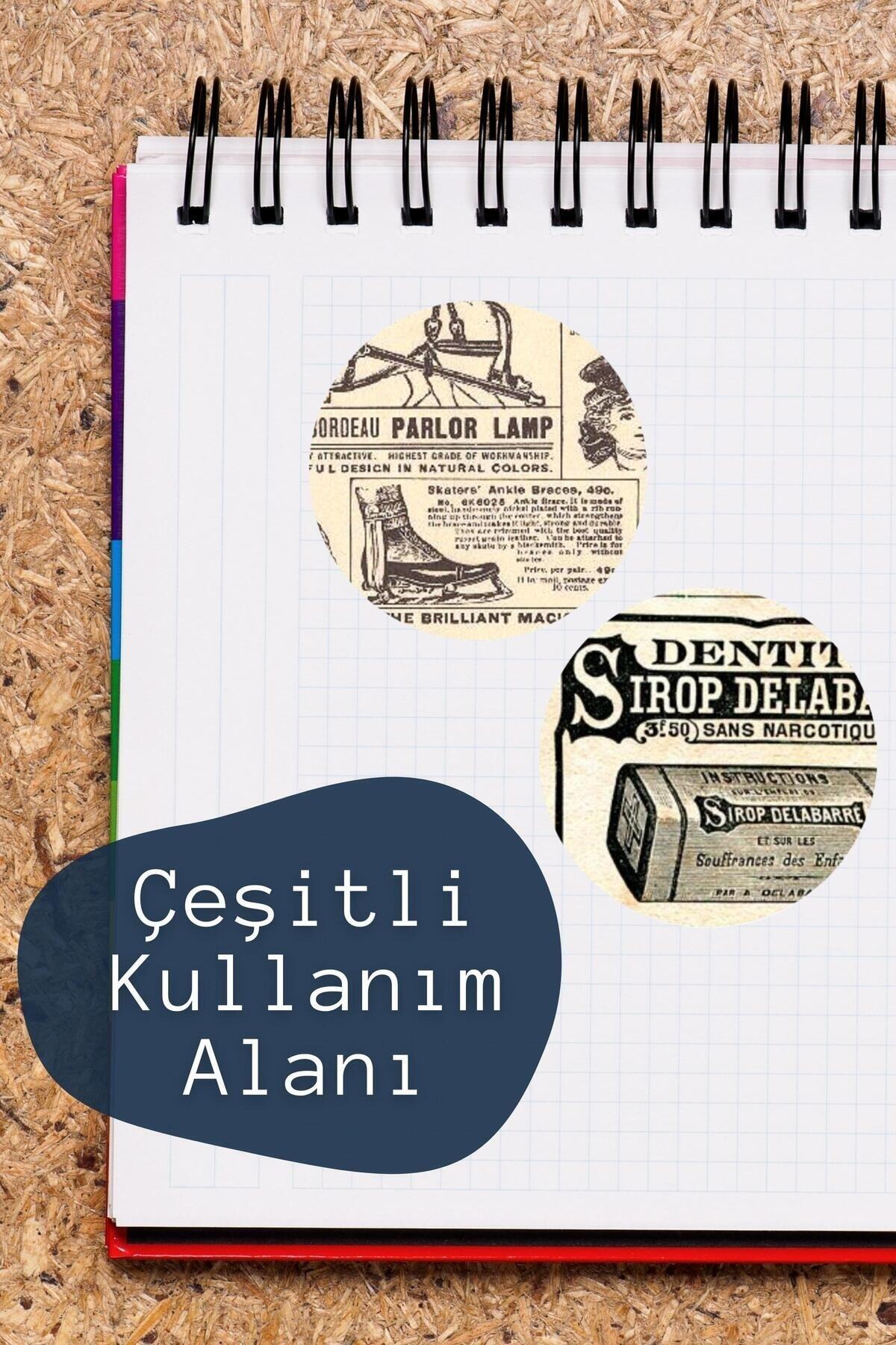 Vintage Temalı Sticker Seti - 12 Adet Etiket Seti- Telefon, Tablet, Defter Laptop Uyumlu Etiket