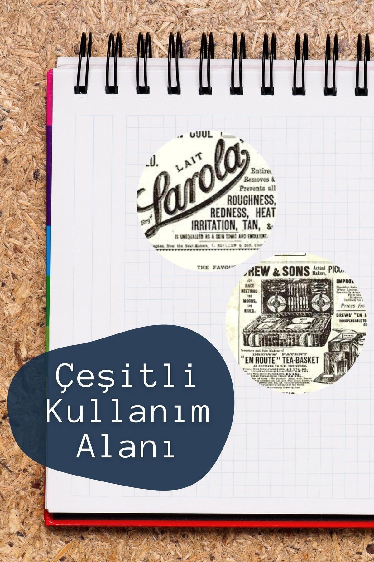 Vintage Temalı Sticker Seti - 12 Adet Etiket Seti- Telefon, Tablet, Defter Laptop Uyumlu Etiket