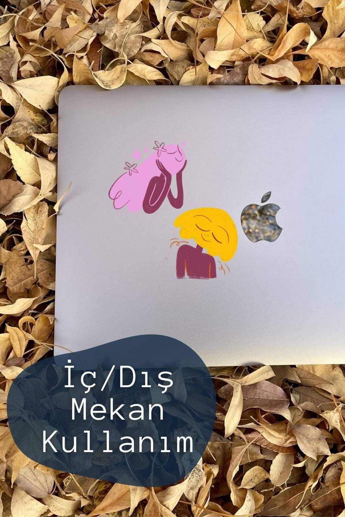 Vintage Temalı Sticker Seti - 6 Adet Etiket Seti- Telefon, Tablet, Defter Laptop Uyumlu Etiket