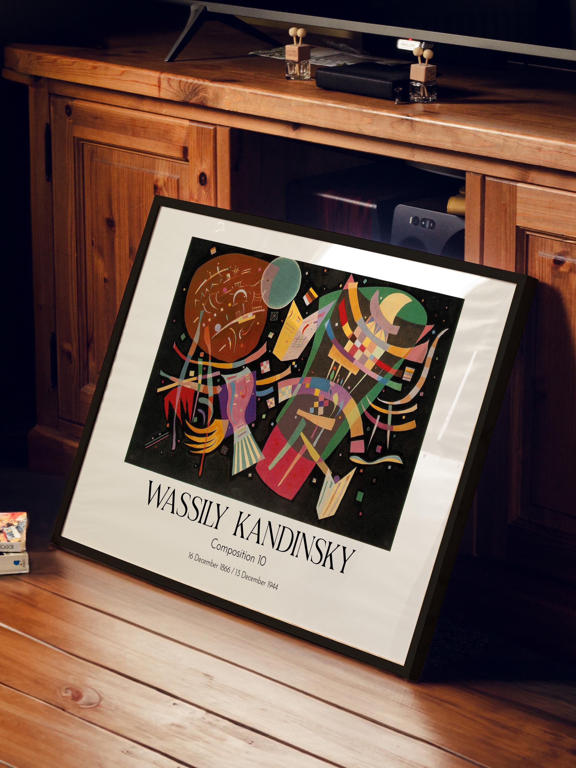 Wassily Kandinsky - Composition 10, Siyah Çerçeveli Tablo, Sanat Serisi NO:112436