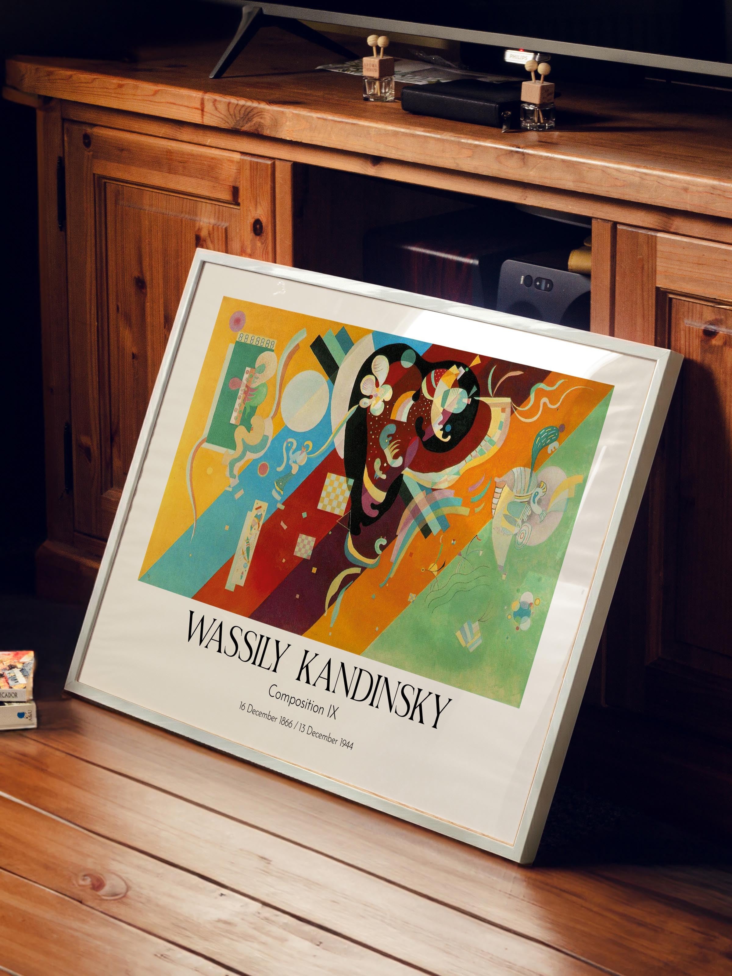 Wassily Kandinsky - Composition IX, Beyaz Çerçeveli Tablo, Sanat Serisi NO:112437