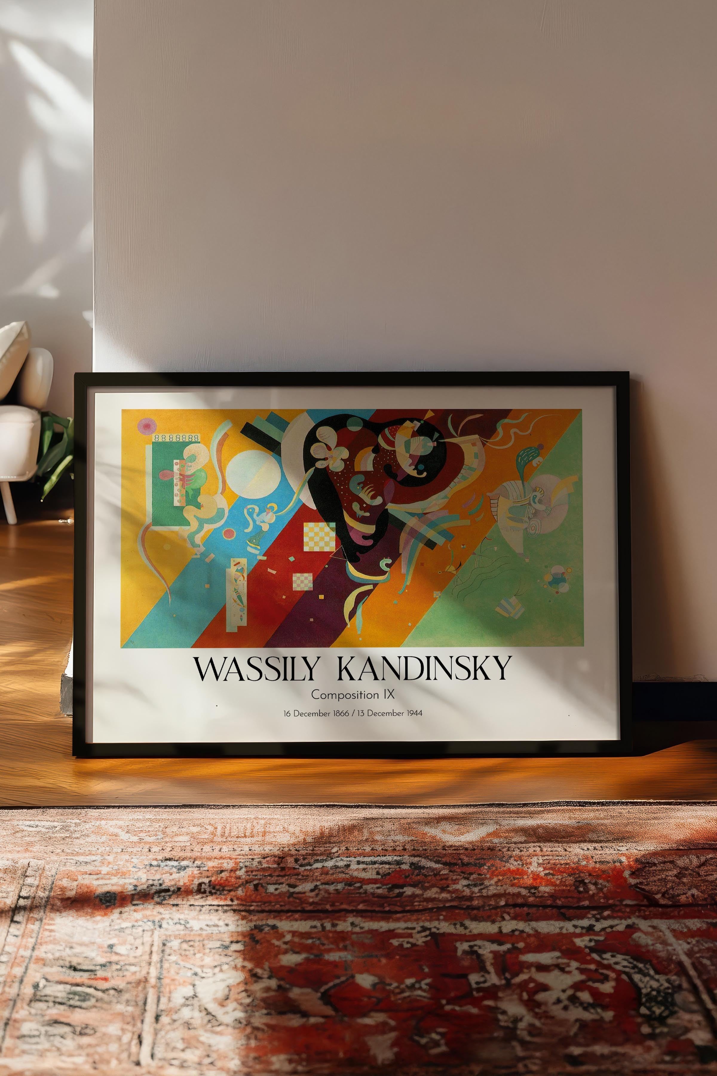 Wassily Kandinsky - Composition IX, Siyah Çerçeveli Tablo, Sanat Serisi NO:112437