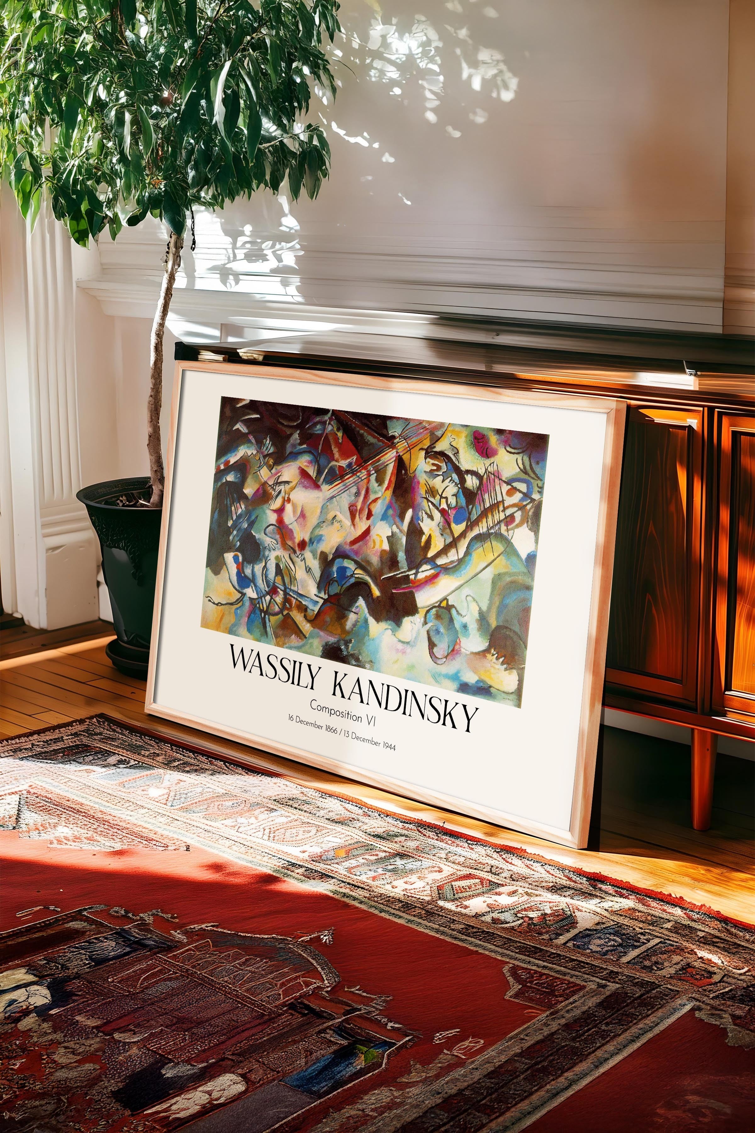 Wassily Kandinsky - Composition VI, Ahşap Çerçeveli Tablo, Sanat Serisi NO:112438