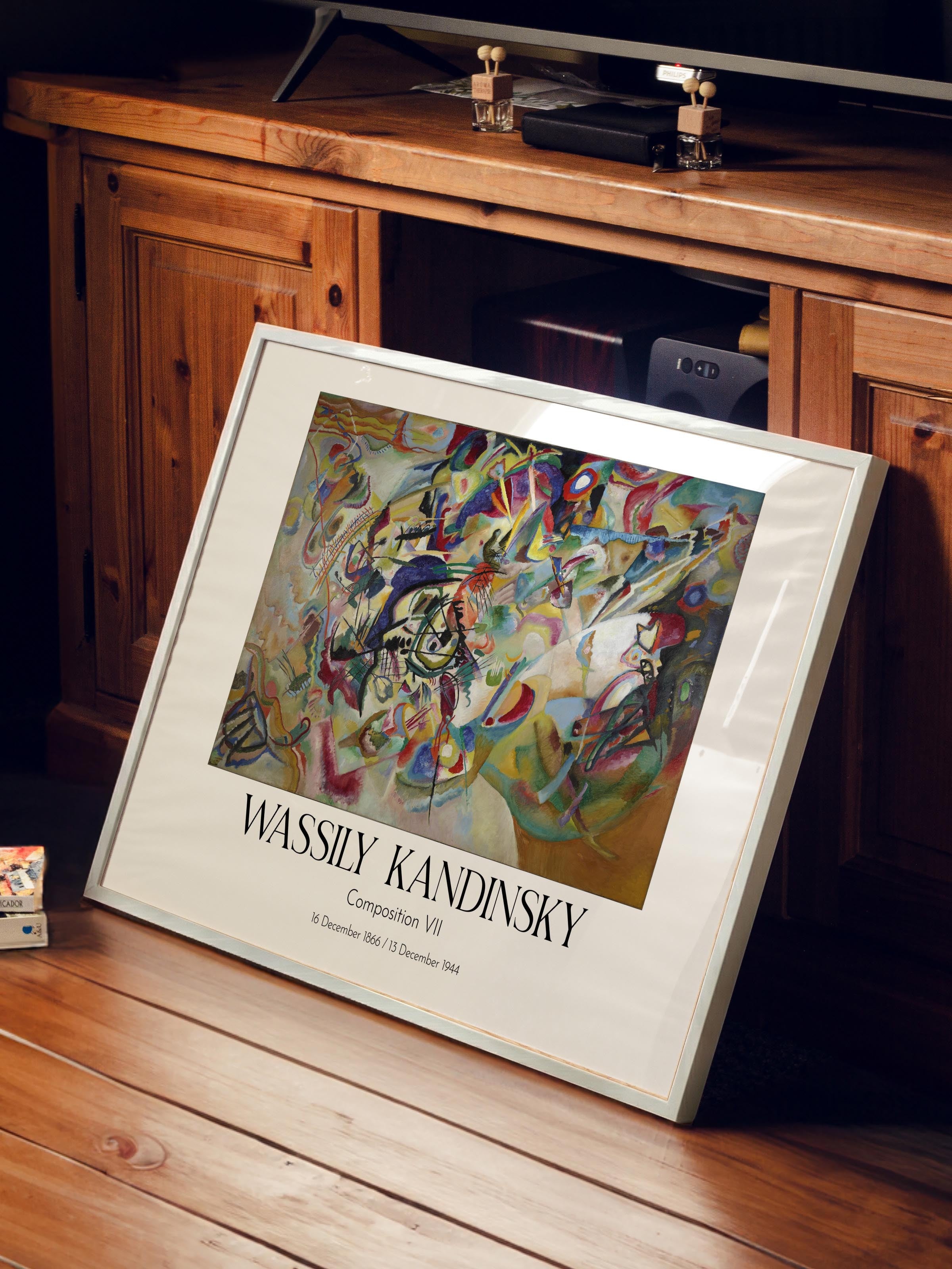 Wassily Kandinsky - Composition VII, Beyaz Çerçeveli Tablo, Sanat Serisi NO:112439