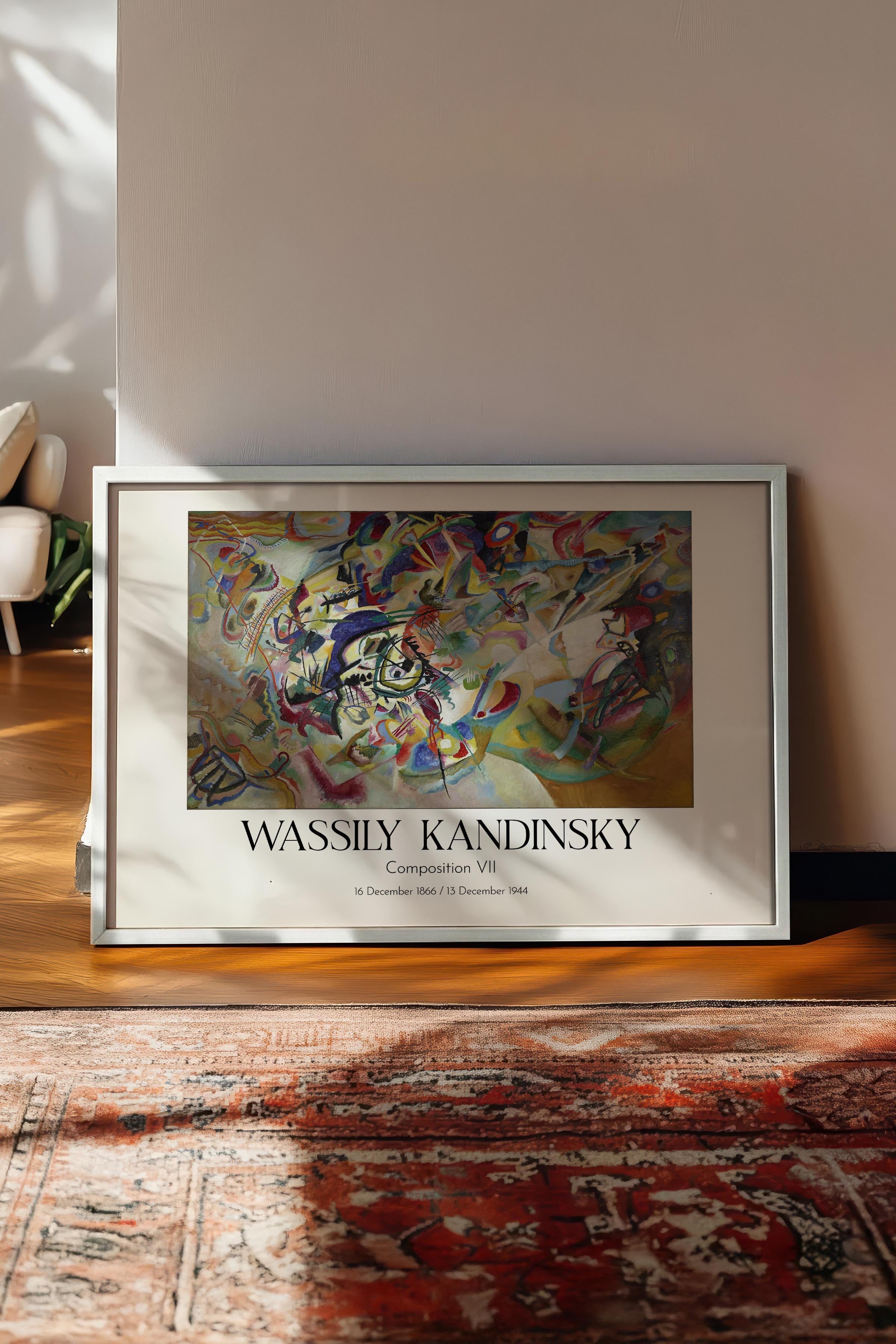 Wassily Kandinsky - Composition VII, Beyaz Çerçeveli Tablo, Sanat Serisi NO:112439
