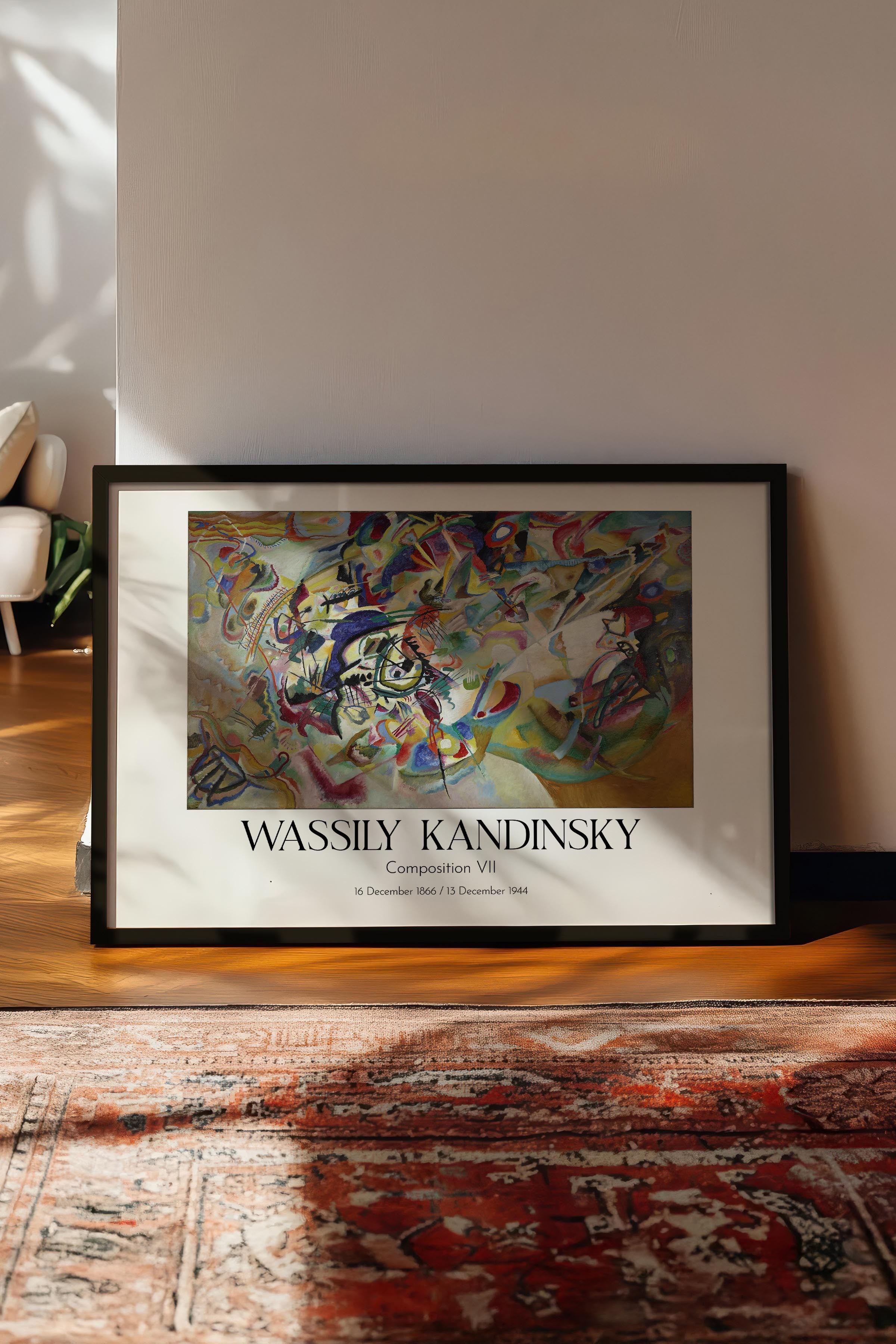 Wassily Kandinsky - Composition VII, Siyah Çerçeveli Tablo, Sanat Serisi NO:112439