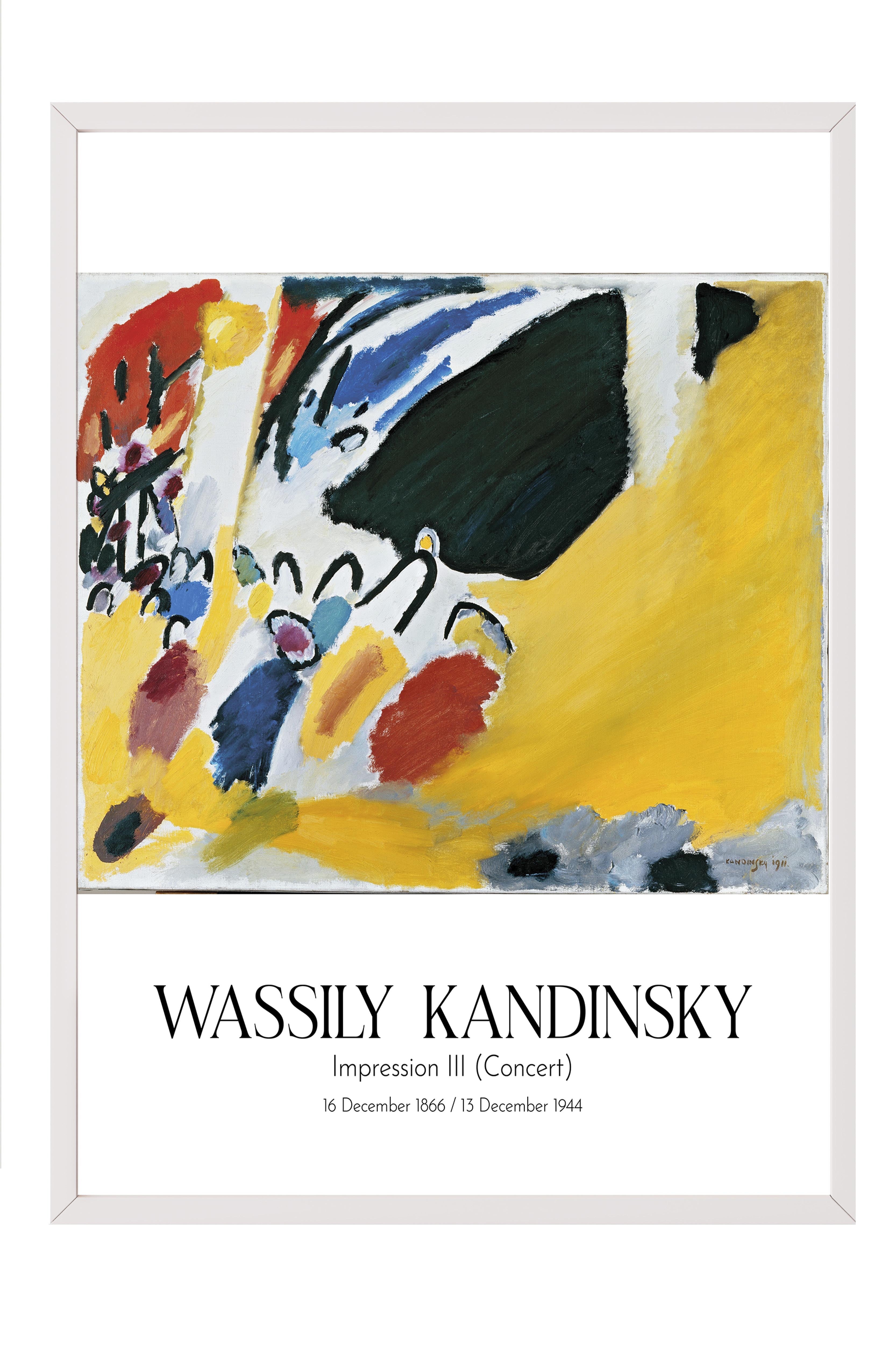 Wassily Kandinsky - Impression III (Concert), Beyaz Çerçeveli Tablo, Sanat Serisi NO:112430