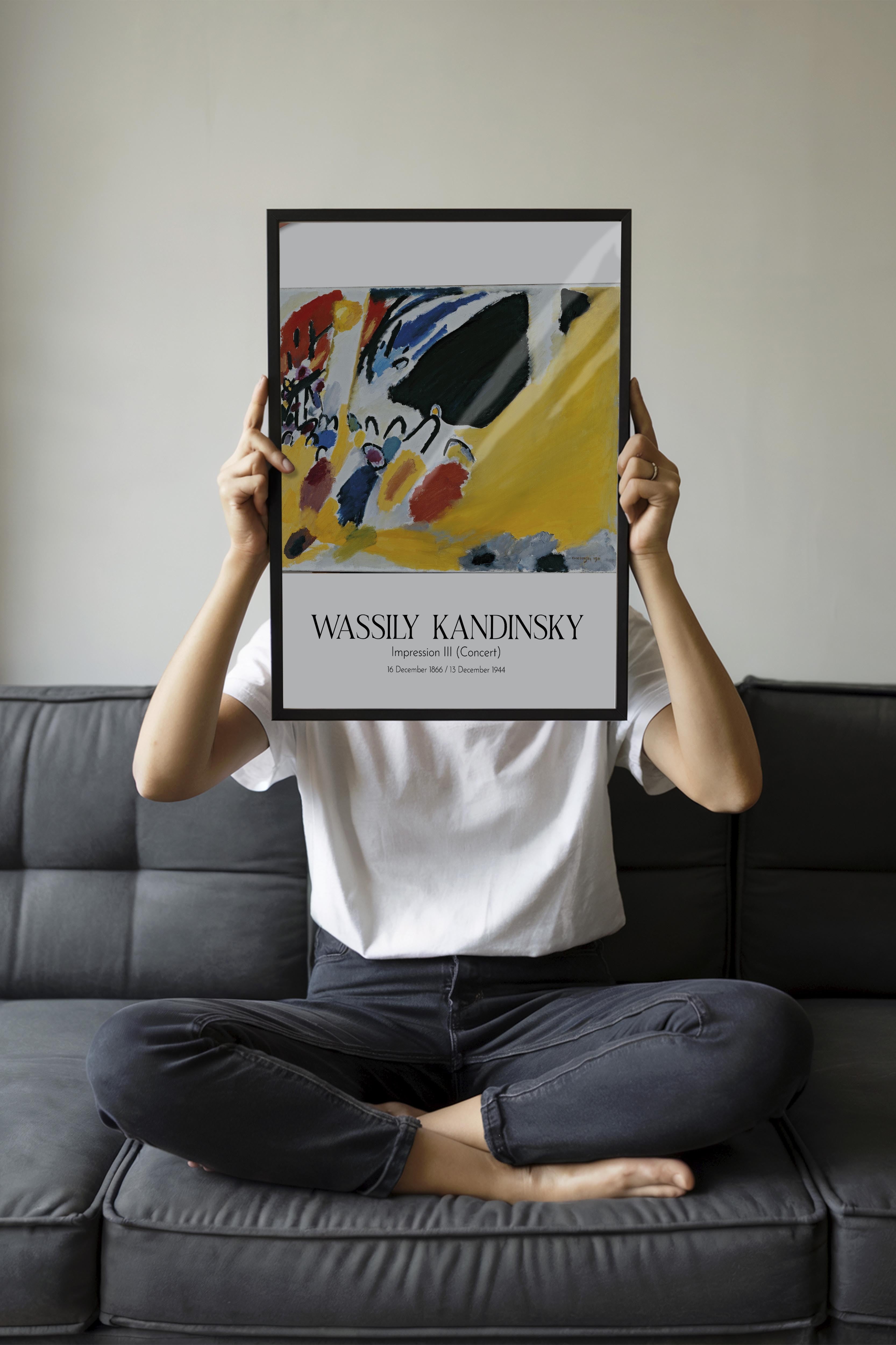 Wassily Kandinsky - Impression III (Concert), Siyah Çerçeveli Tablo, Sanat Serisi NO:112430