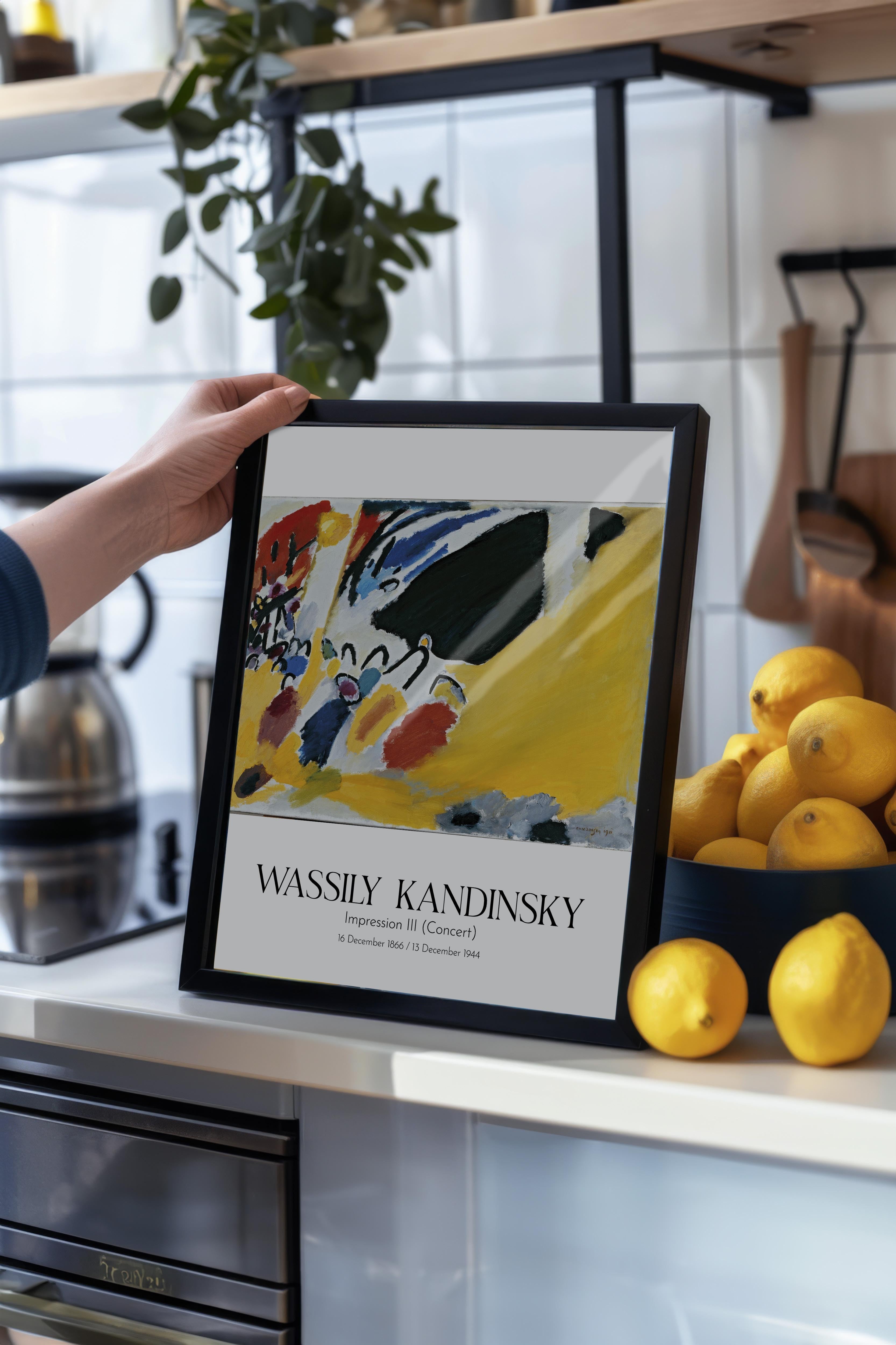 Wassily Kandinsky - Impression III (Concert), Siyah Çerçeveli Tablo, Sanat Serisi NO:112430