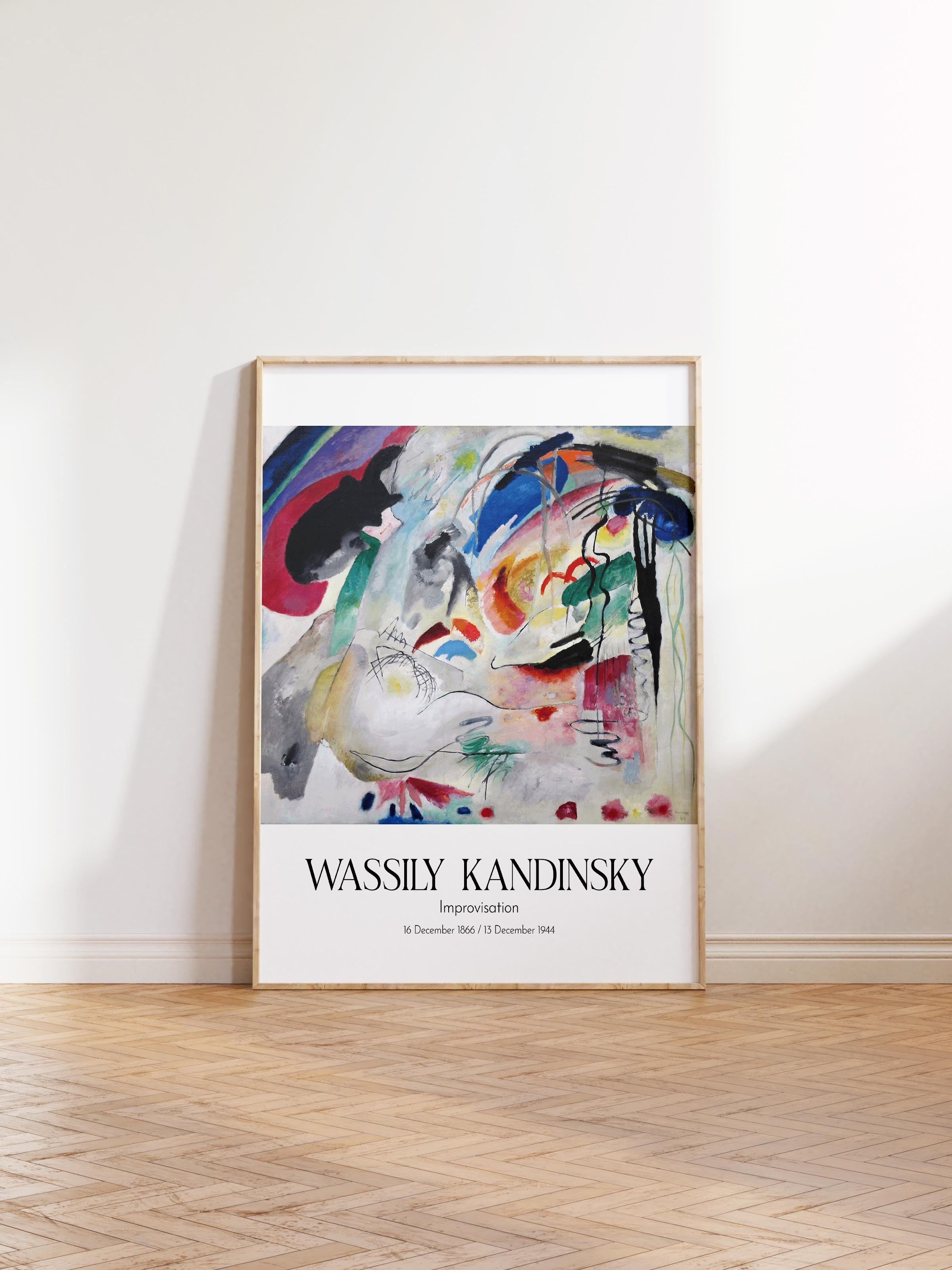 Wassily Kandinsky - Improvisation, Ahşap Çerçeveli Tablo, Sanat Serisi NO:112431