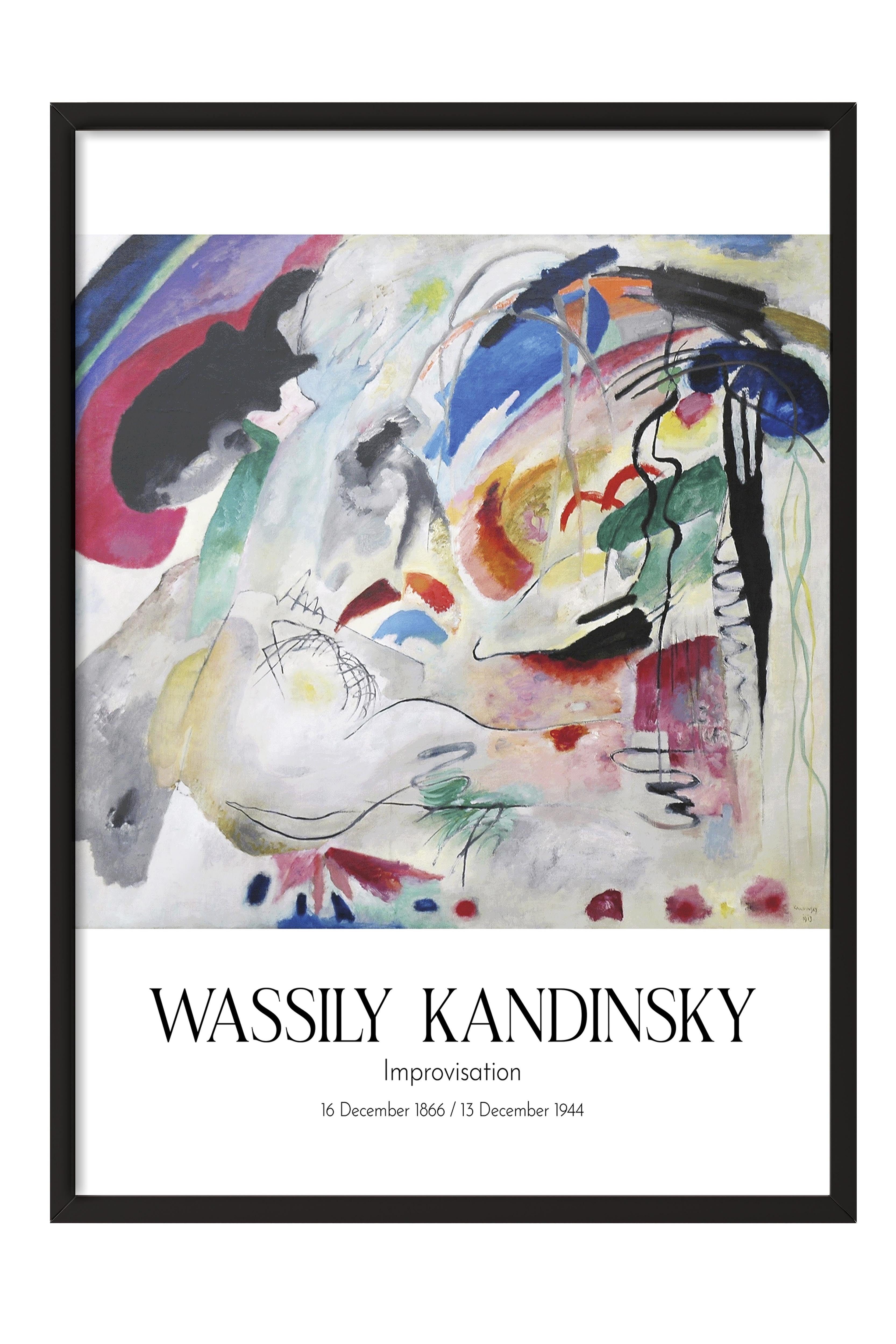 Wassily Kandinsky - Improvisation, Siyah Çerçeveli Tablo, Sanat Serisi NO:112431