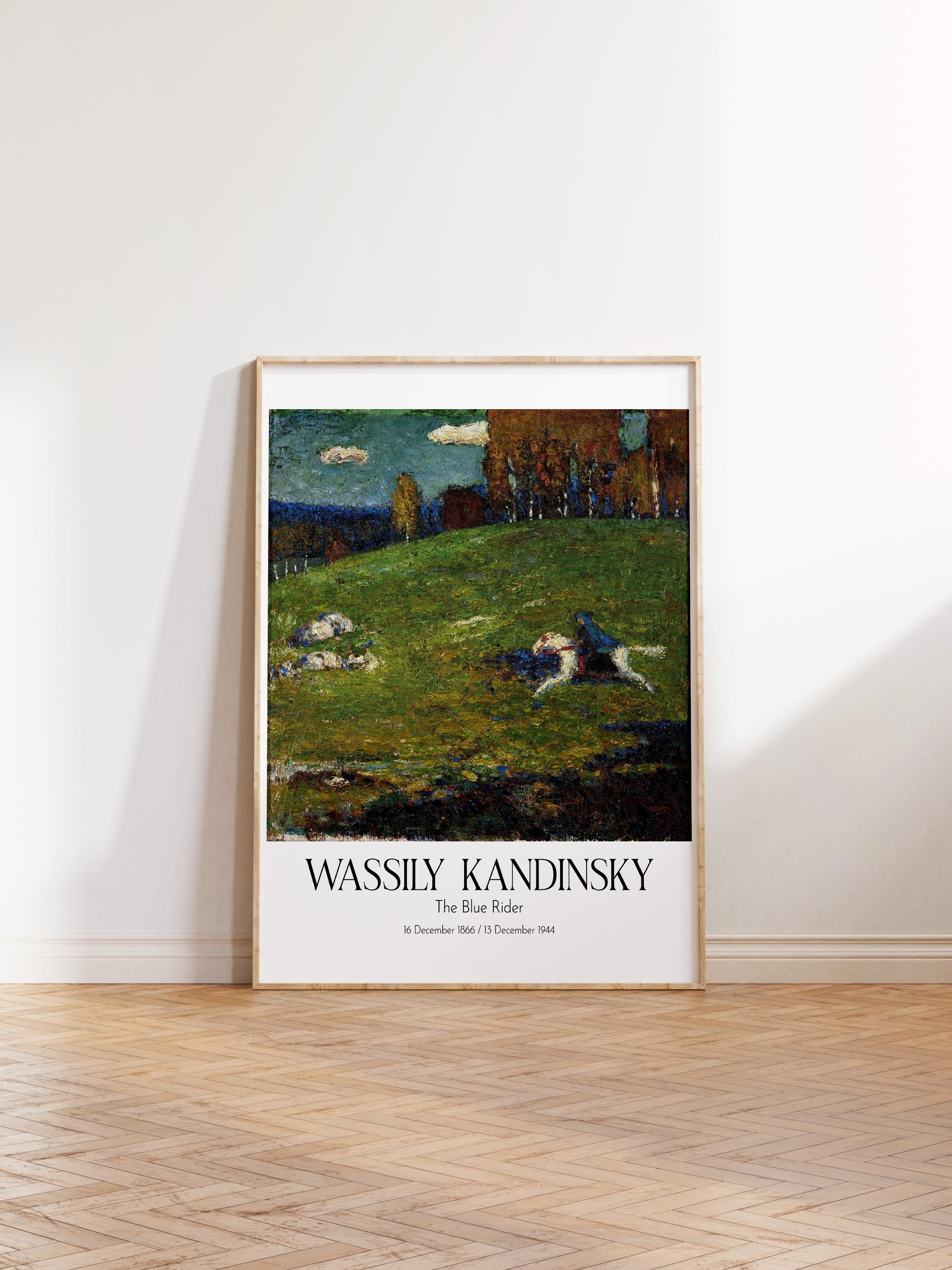 Wassily Kandinsky - The Blue Rider, Ahşap Çerçeveli Tablo, Sanat Serisi NO:112434