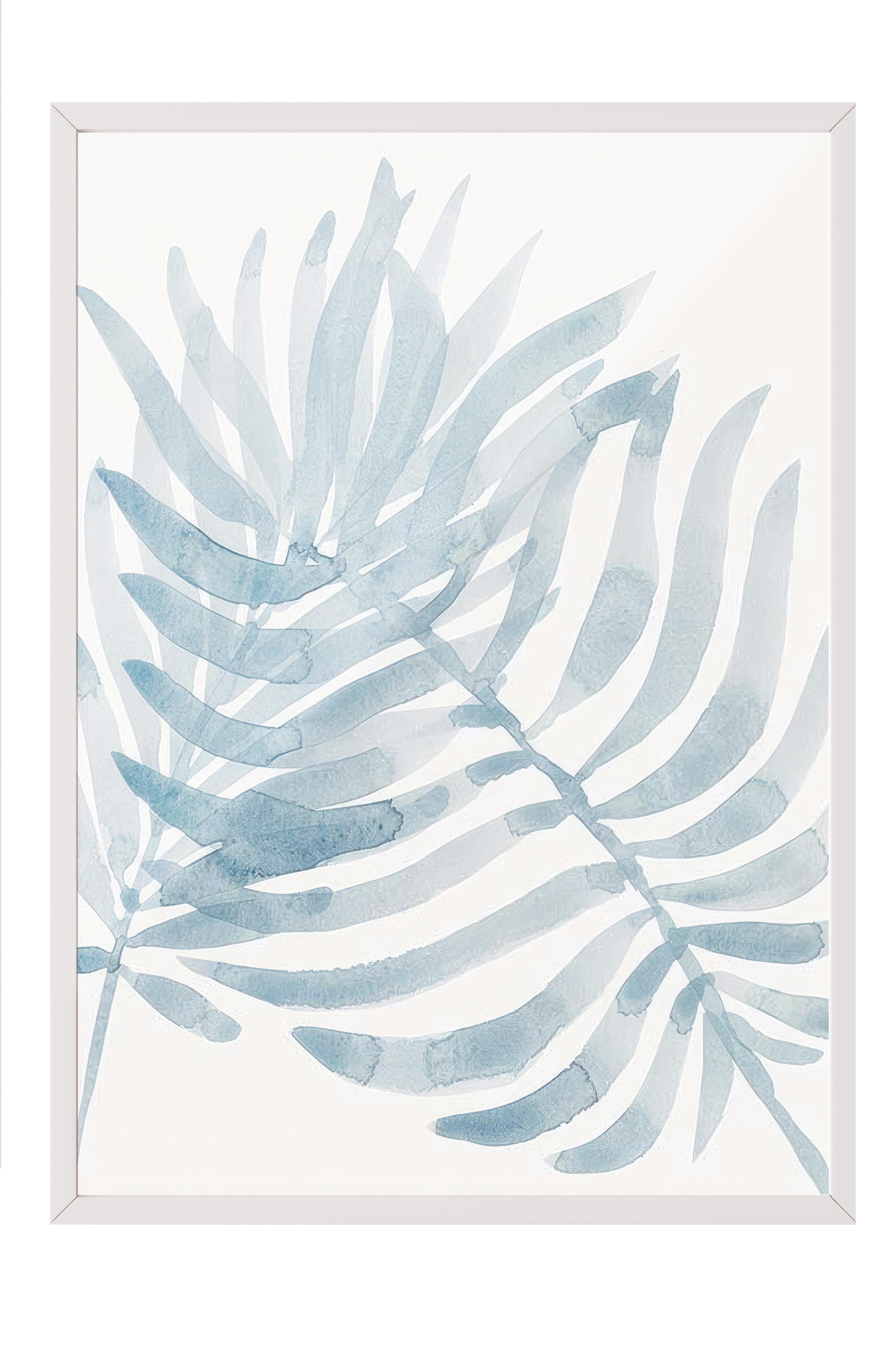 Watercolor Leaf Çerçeveli Tablo, Beyaz Çerçeve ve Poster, Duvar Tablosu Comfort Serisi NO:108538