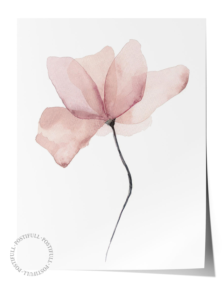 Watercolour Flower  Poster, Çerçevesiz Duvar Posteri, Dikey Duvar Tablosu Comfort Serisi NO:108492