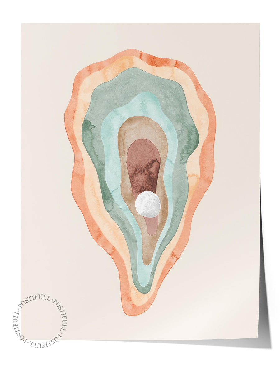 Watercolour Oyster Poster, Çerçevesiz Duvar Posteri, Dikey Duvar Tablosu Comfort Serisi NO:108522