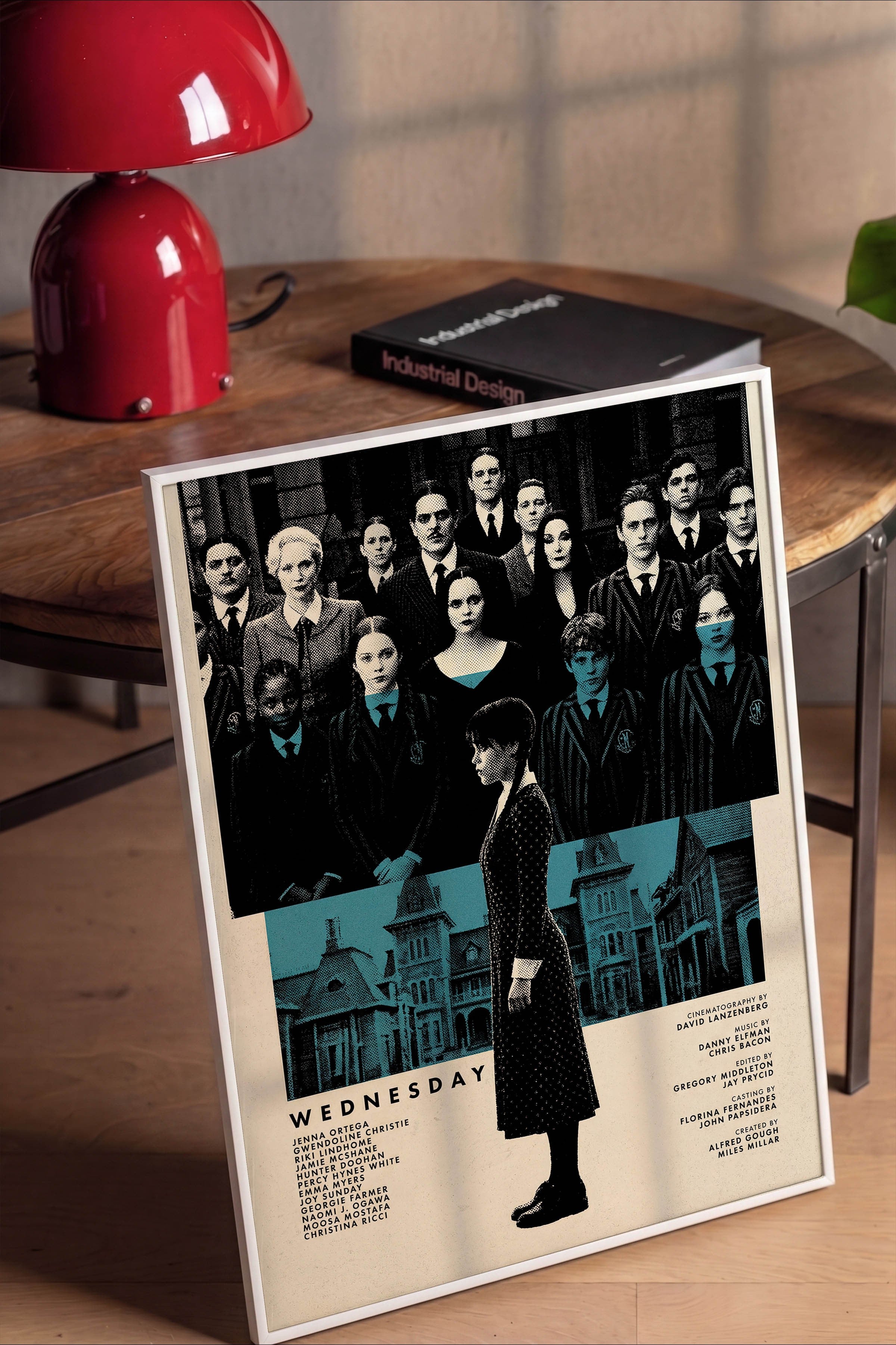 Wednesday Beyaz Çerçeveli Poster, Sinema ve Dizi Tablo, Film Dizi Afişleri NO:112782