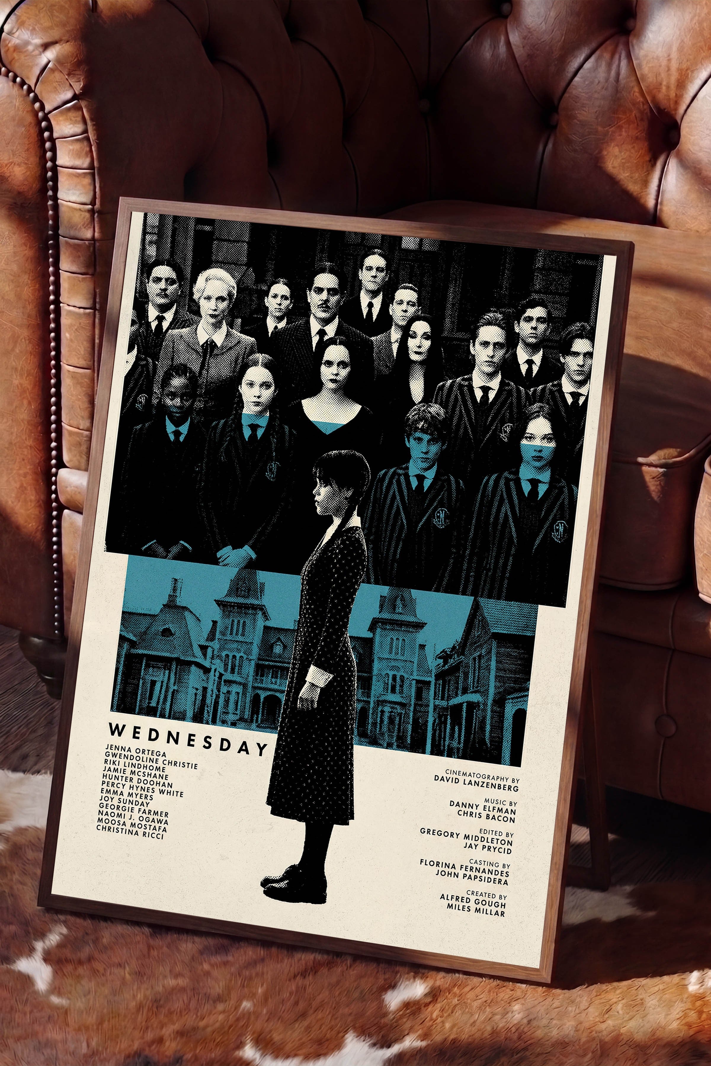 Wednesday Kahverengi Çerçeveli Poster, Sinema ve Dizi Tablo, Film Dizi Afişleri NO:112782