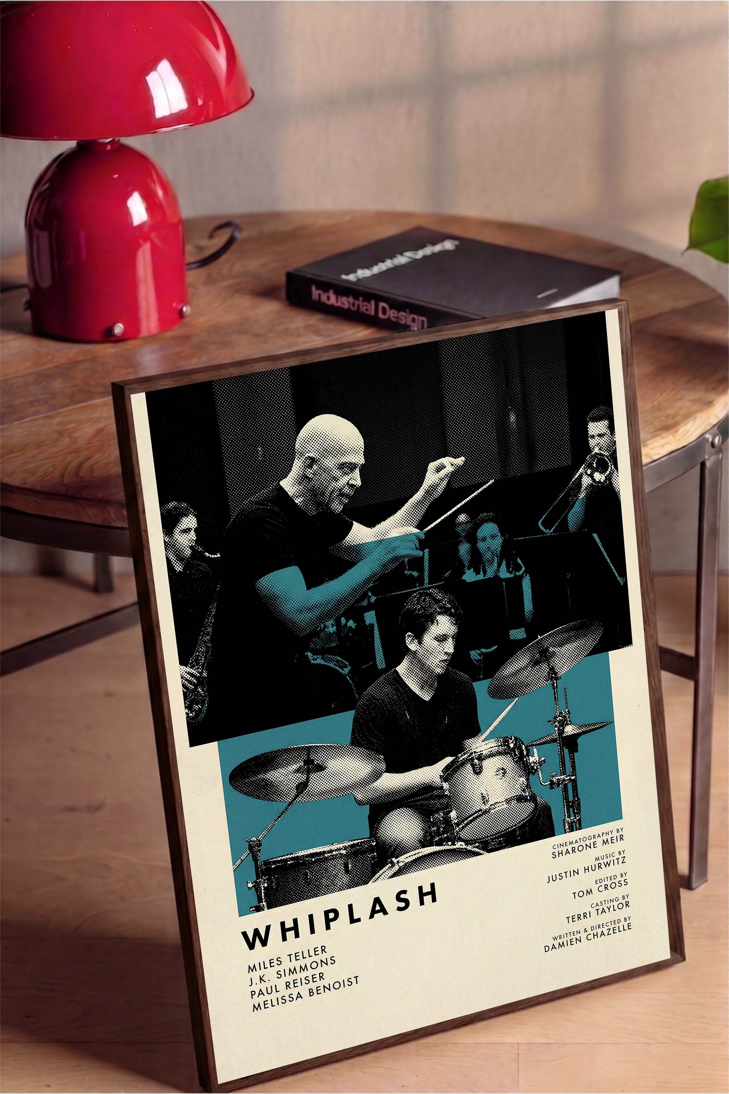 Whiplash Kahverengi Çerçeveli Poster, Sinema ve Dizi Tablo, Film Dizi Afişleri NO:112830