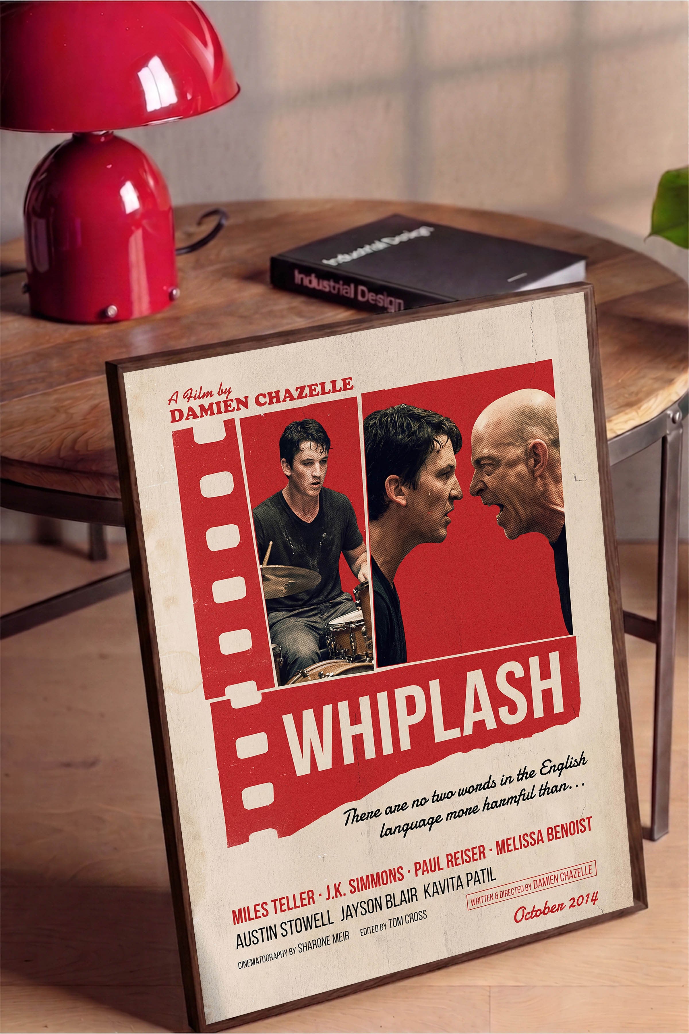 Whiplash Kahverengi Çerçeveli Poster, Sinema ve Dizi Tablo, Film Dizi Afişleri NO:112904
