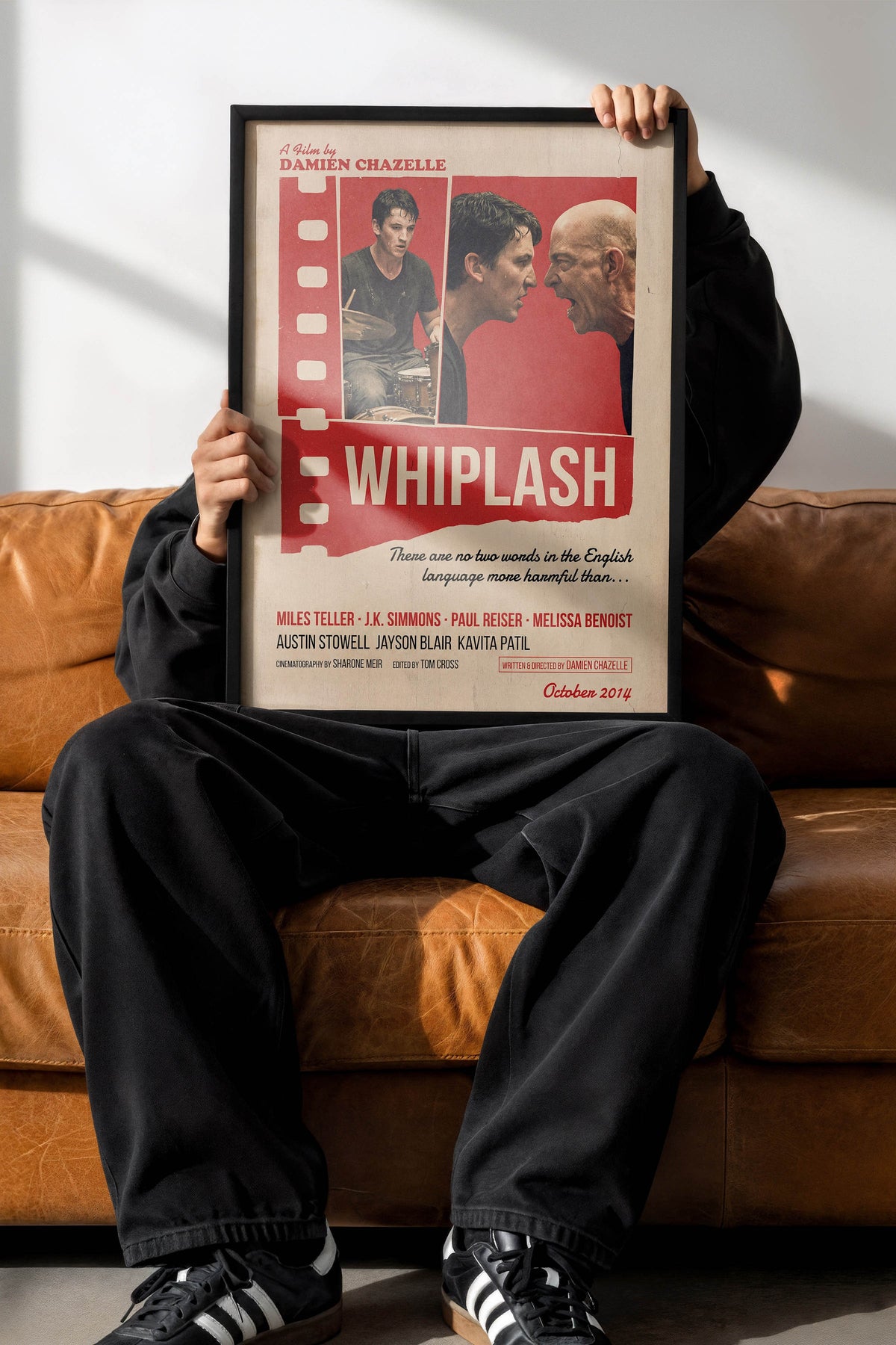 Whiplash Siyah Çerçeveli Poster, Sinema ve Dizi Tablo, Film Dizi Afişleri NO:112904