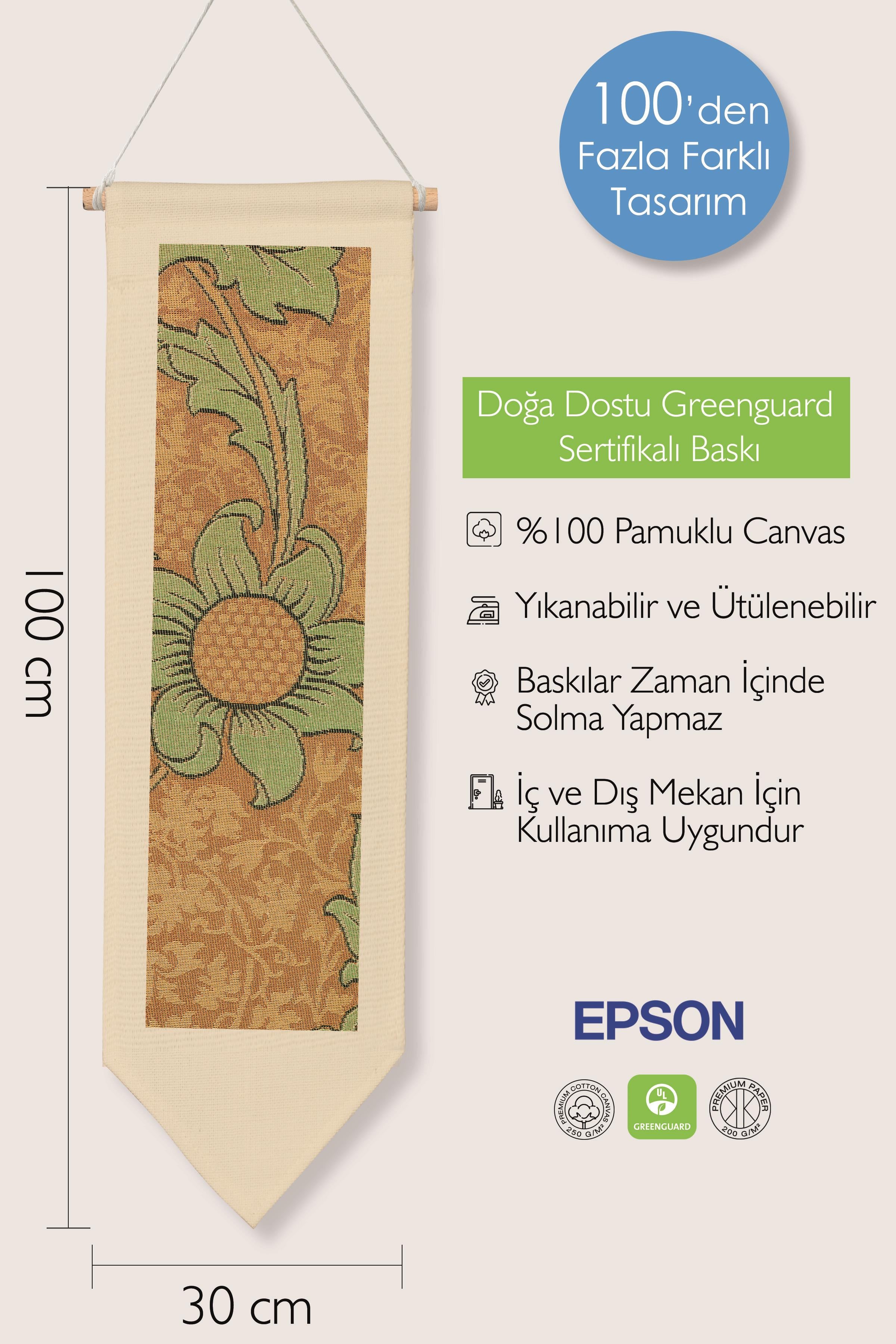 William Morisse Duvar Halısı, Sanat Serisi Dekor, 100cm Kanvas Flama Askılı Duvar Örtüsü NO:670