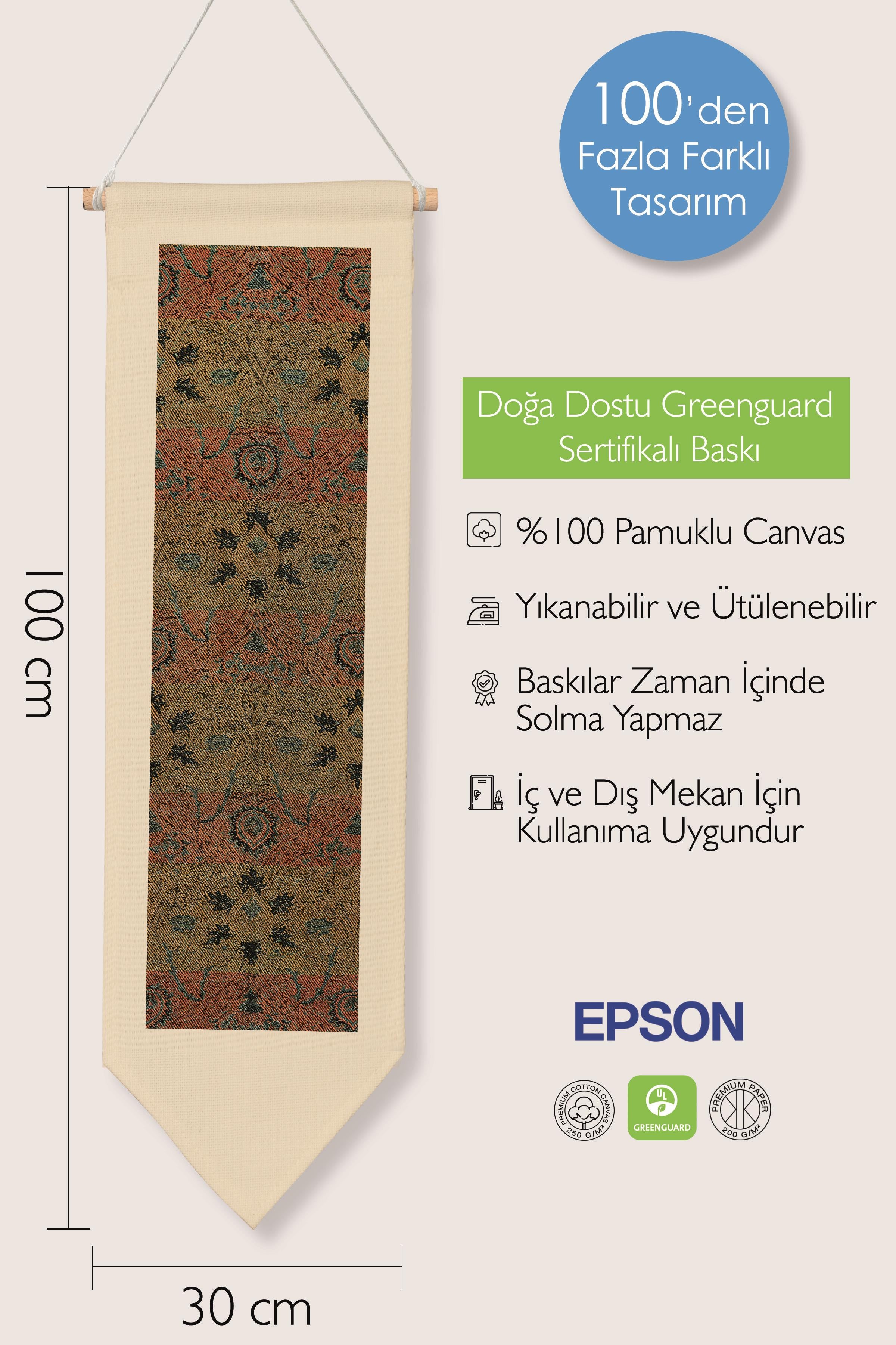 William Morisse Duvar Halısı, Sanat Serisi Dekor, 100cm Kanvas Flama Askılı Duvar Örtüsü NO:684