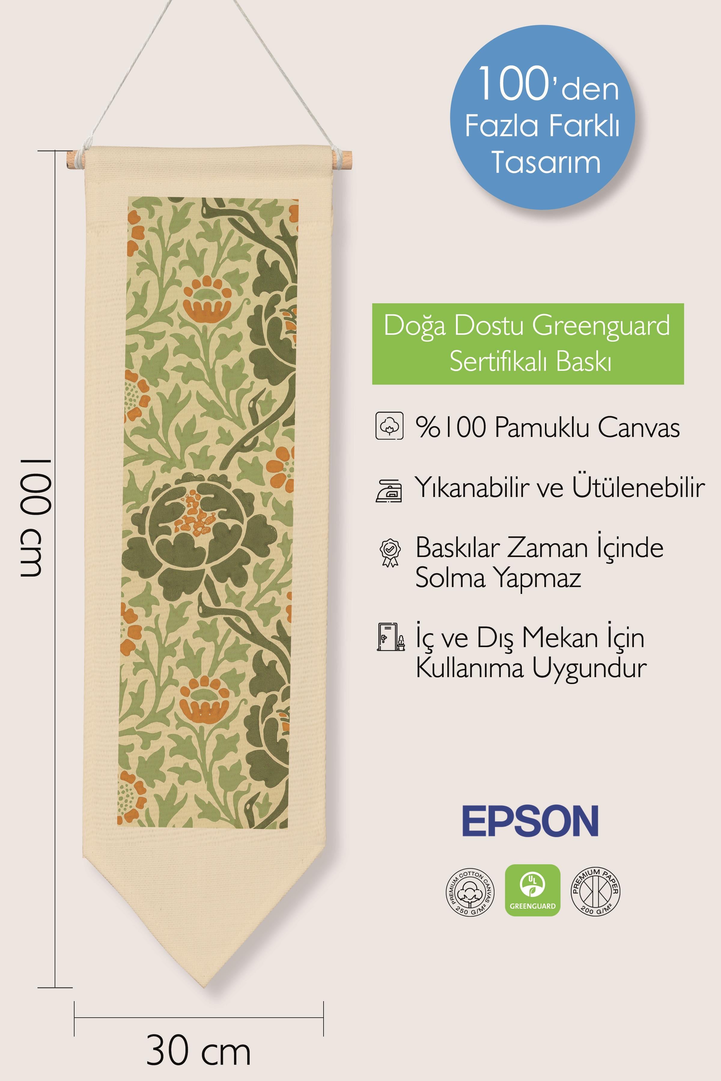 William Morisse Duvar Halısı, Sanat Serisi Dekor, 100cm Kanvas Flama Askılı Duvar Örtüsü NO:688