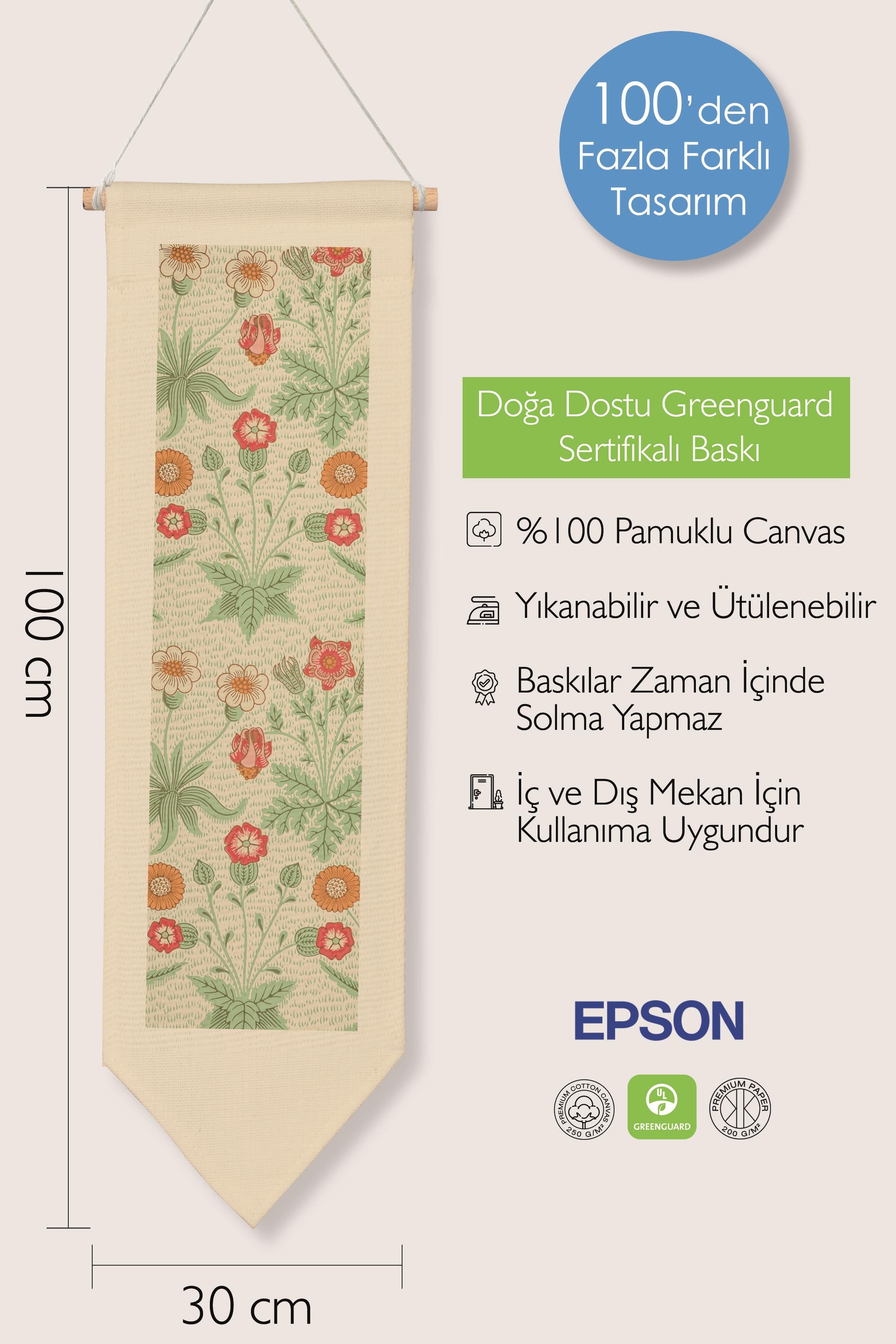 William Morisse Duvar Halısı, Sanat Serisi Dekor, 100cm Kanvas Flama Askılı Duvar Örtüsü NO:697