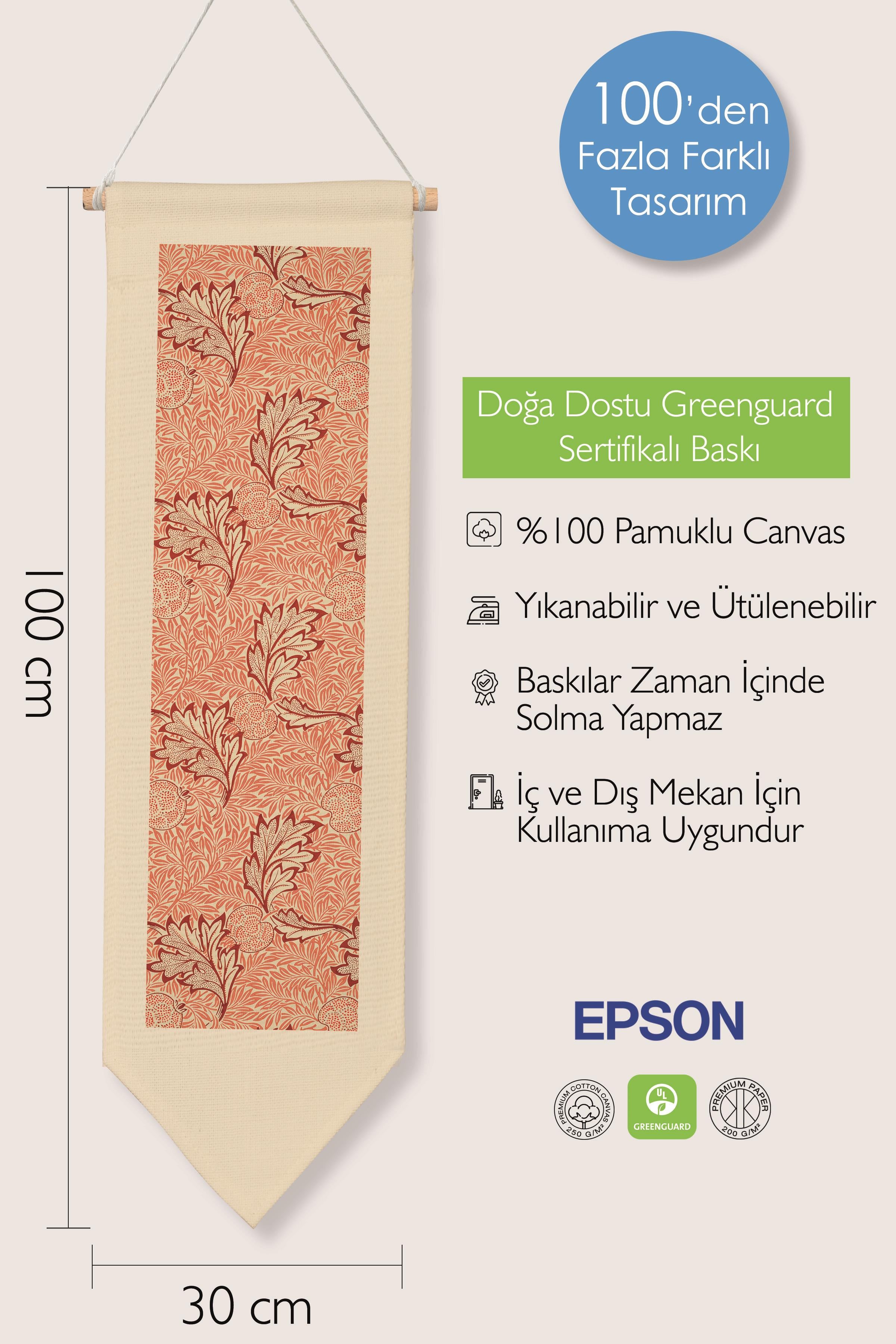 William Morisse Duvar Halısı, Sanat Serisi Dekor, 100cm Kanvas Flama Askılı Duvar Örtüsü NO:698