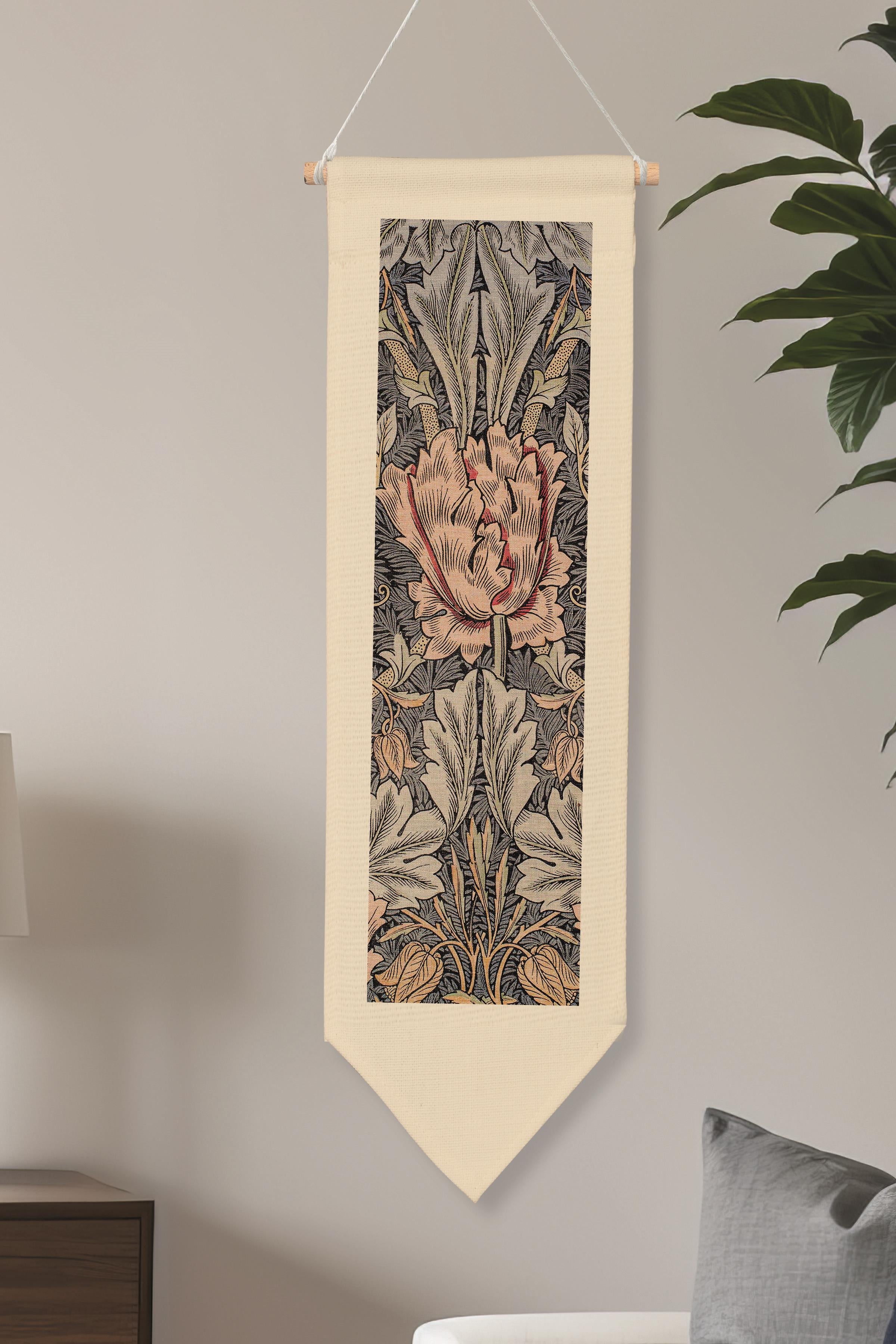 William Morisse Duvar Halısı, Sanat Serisi Dekor, 100cm Kanvas Flama Askılı Duvar Örtüsü NO:704