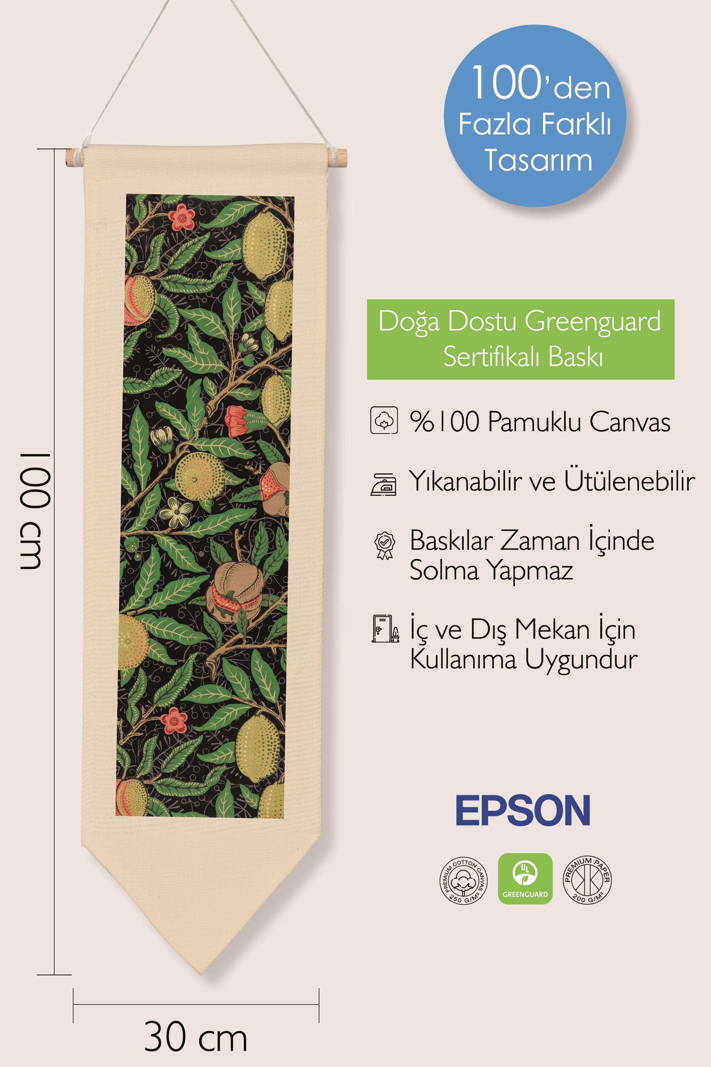 William Morisse Duvar Halısı, Sanat Serisi Dekor, 100cm Kanvas Flama Askılı Duvar Örtüsü NO:706