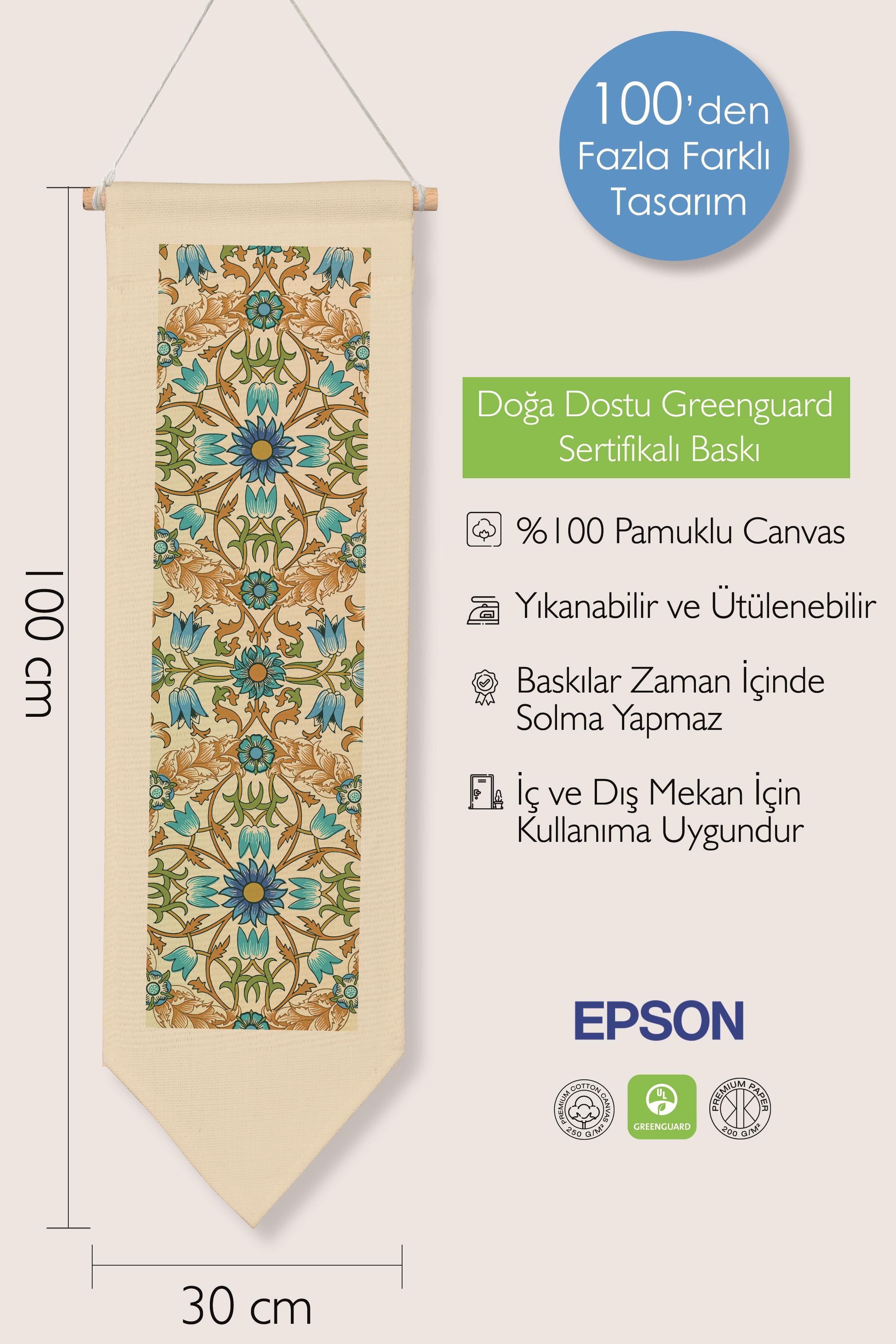 William Morisse Duvar Halısı, Sanat Serisi Dekor, 100cm Kanvas Flama Askılı Duvar Örtüsü NO:714