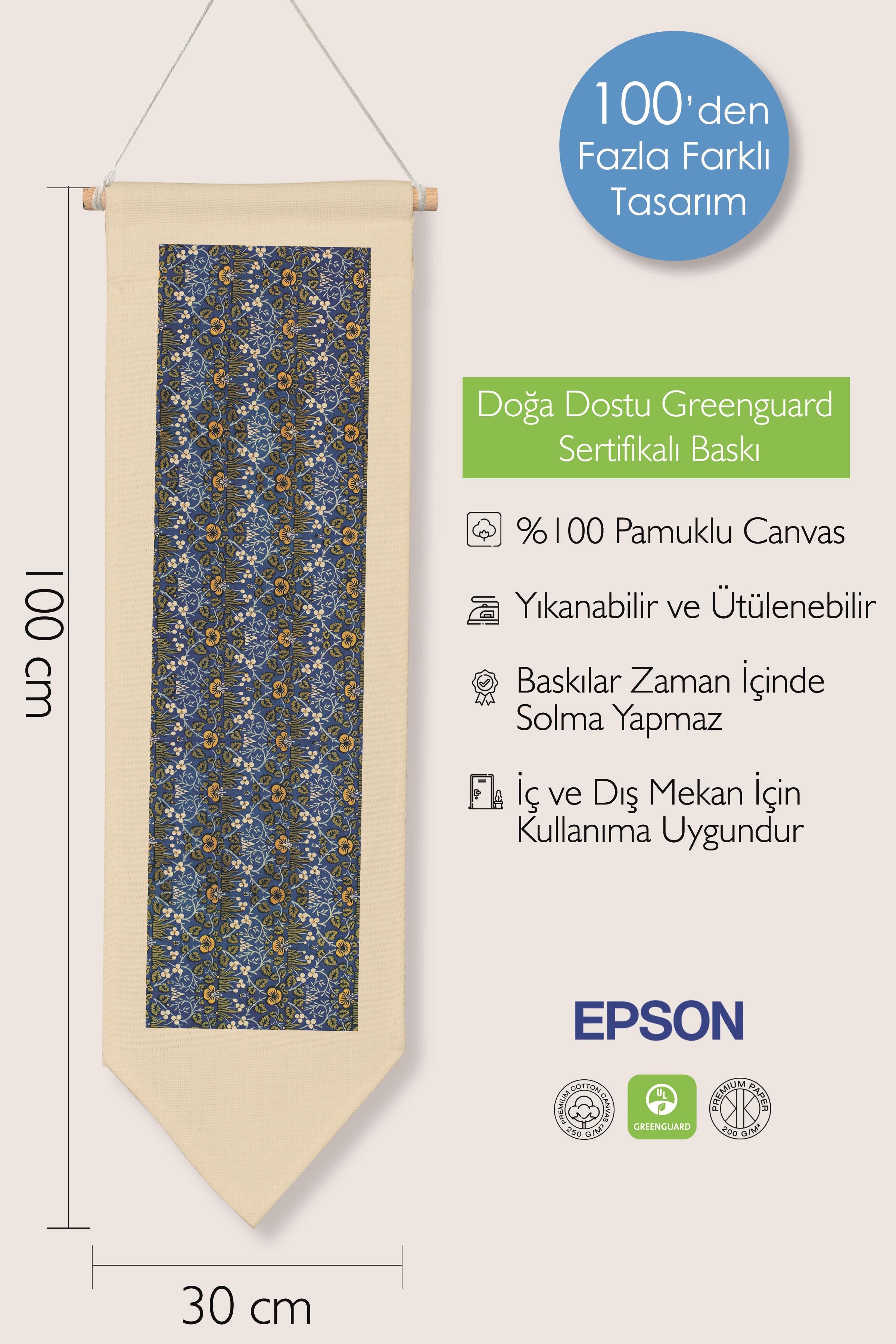 William Morisse Duvar Halısı, Sanat Serisi Dekor, 100cm Kanvas Flama Askılı Duvar Örtüsü NO:720