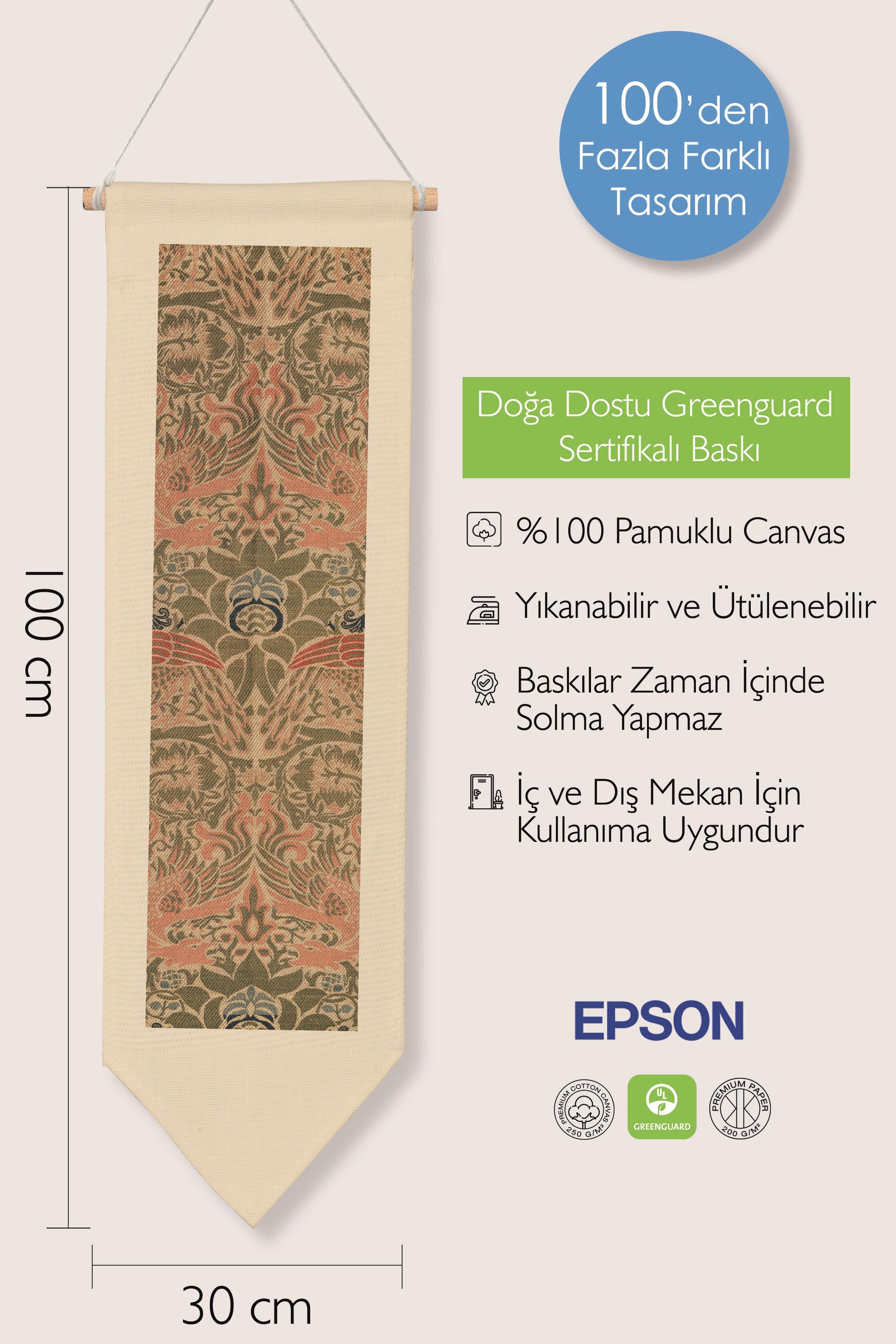 William Morisse Duvar Halısı, Sanat Serisi Dekor, 100cm Kanvas Flama Askılı Duvar Örtüsü NO:723